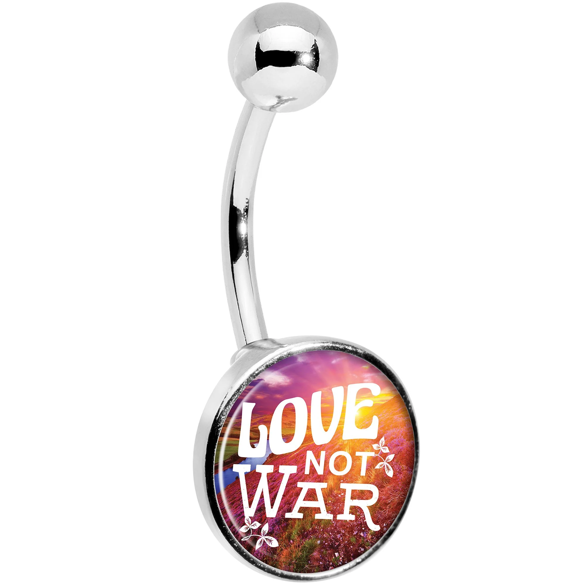 Love Not War Belly Ring - Image 3