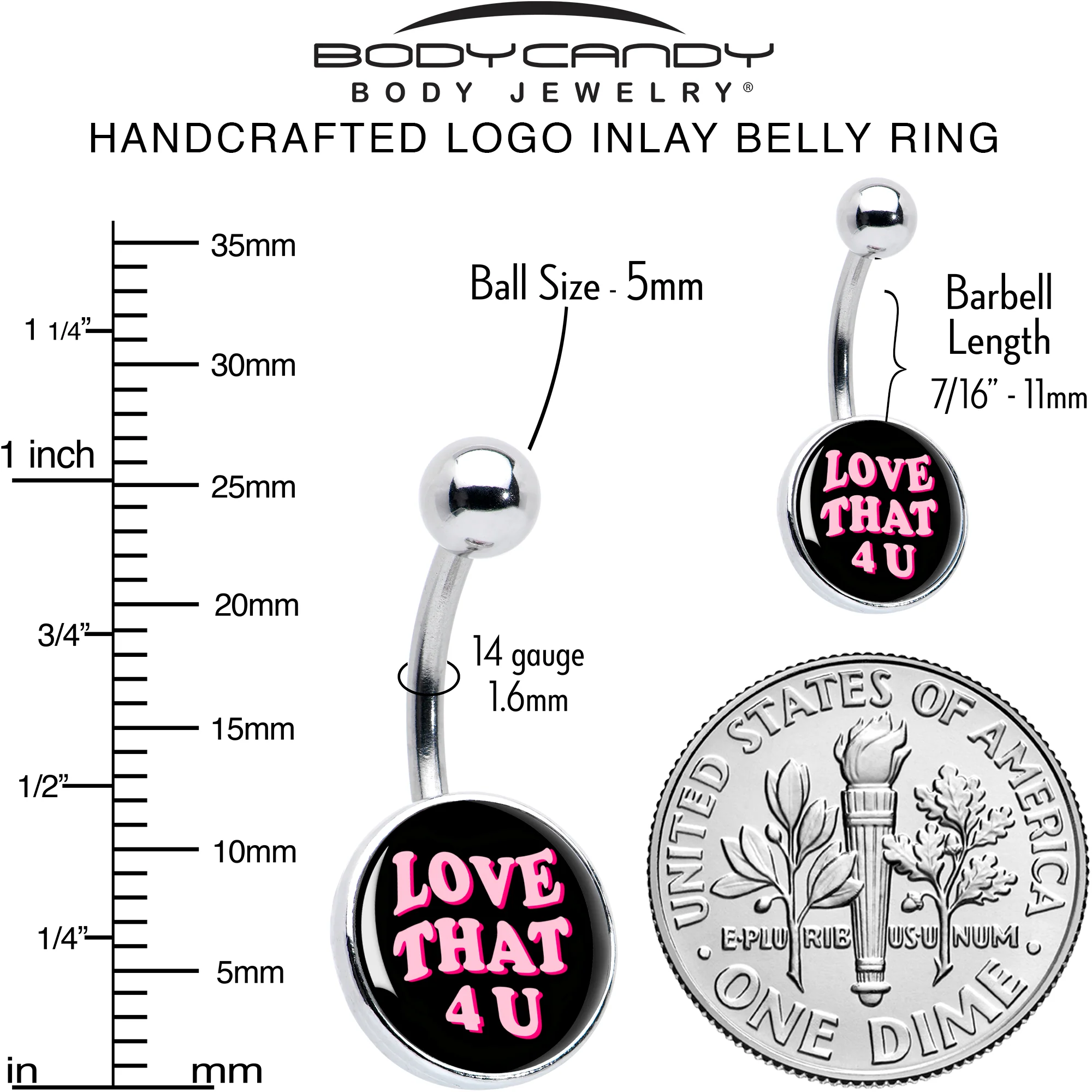 Love That 4 You Belly Ring by Onyx O - Image 6