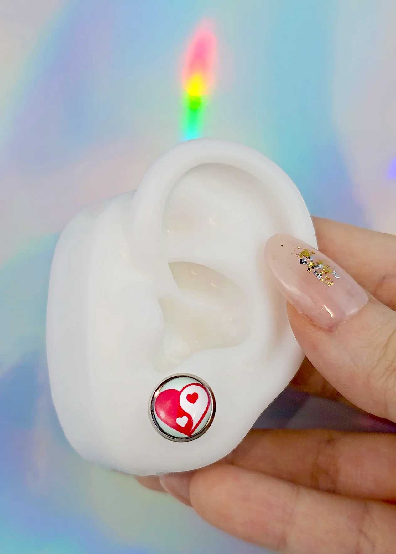 Love Yin Yang Heart Stud Earrings by Onyx O - Image 9