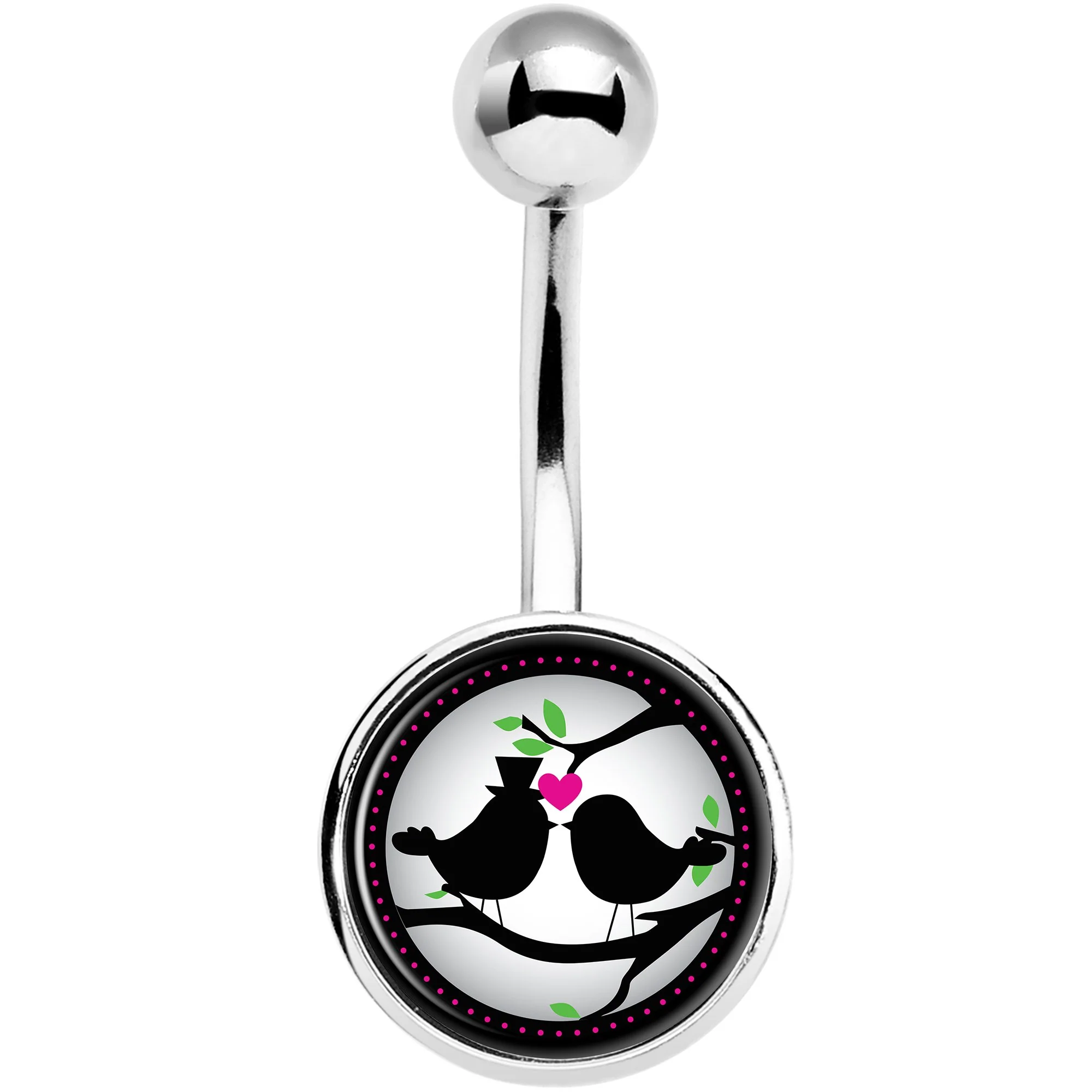 Lovebirds Silhouette Belly Ring - Image 2