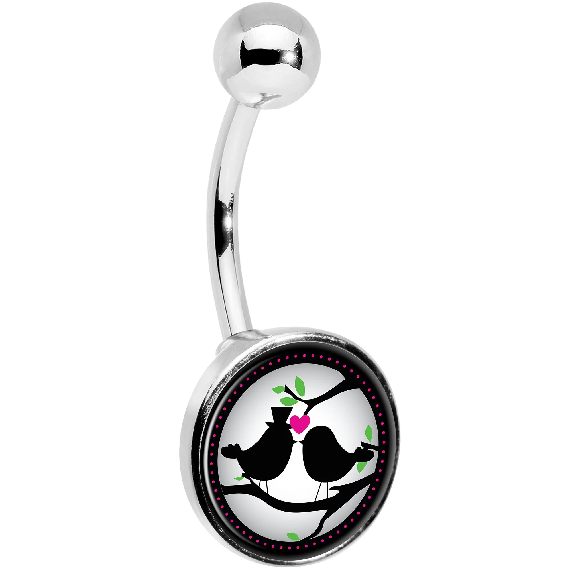 Lovebirds Silhouette Belly Ring - Image 3