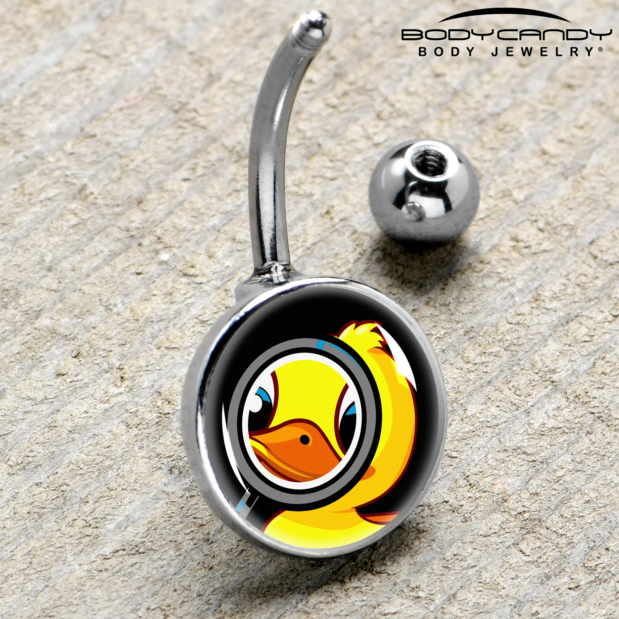 Magnified Yellow Duck Belly Ring by Onyx O - Image 4