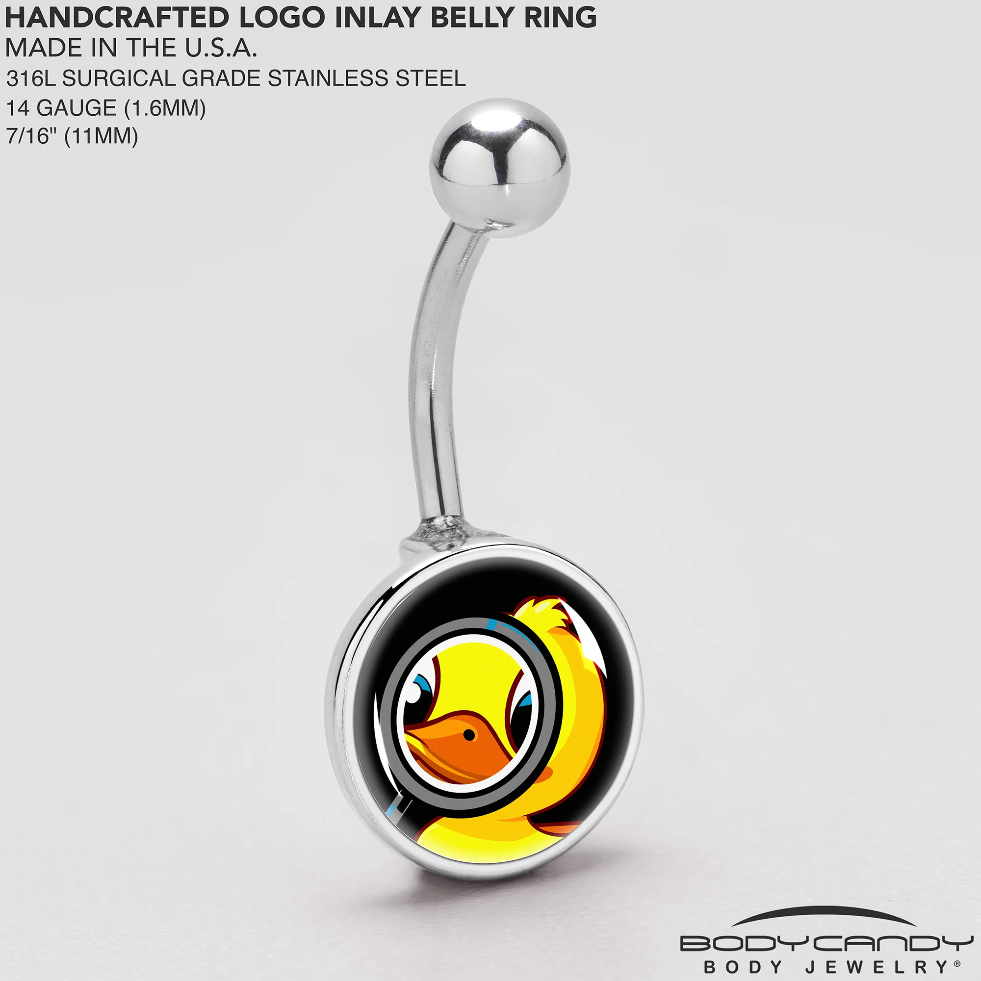 Magnified Yellow Duck Belly Ring by Onyx O - Image 5