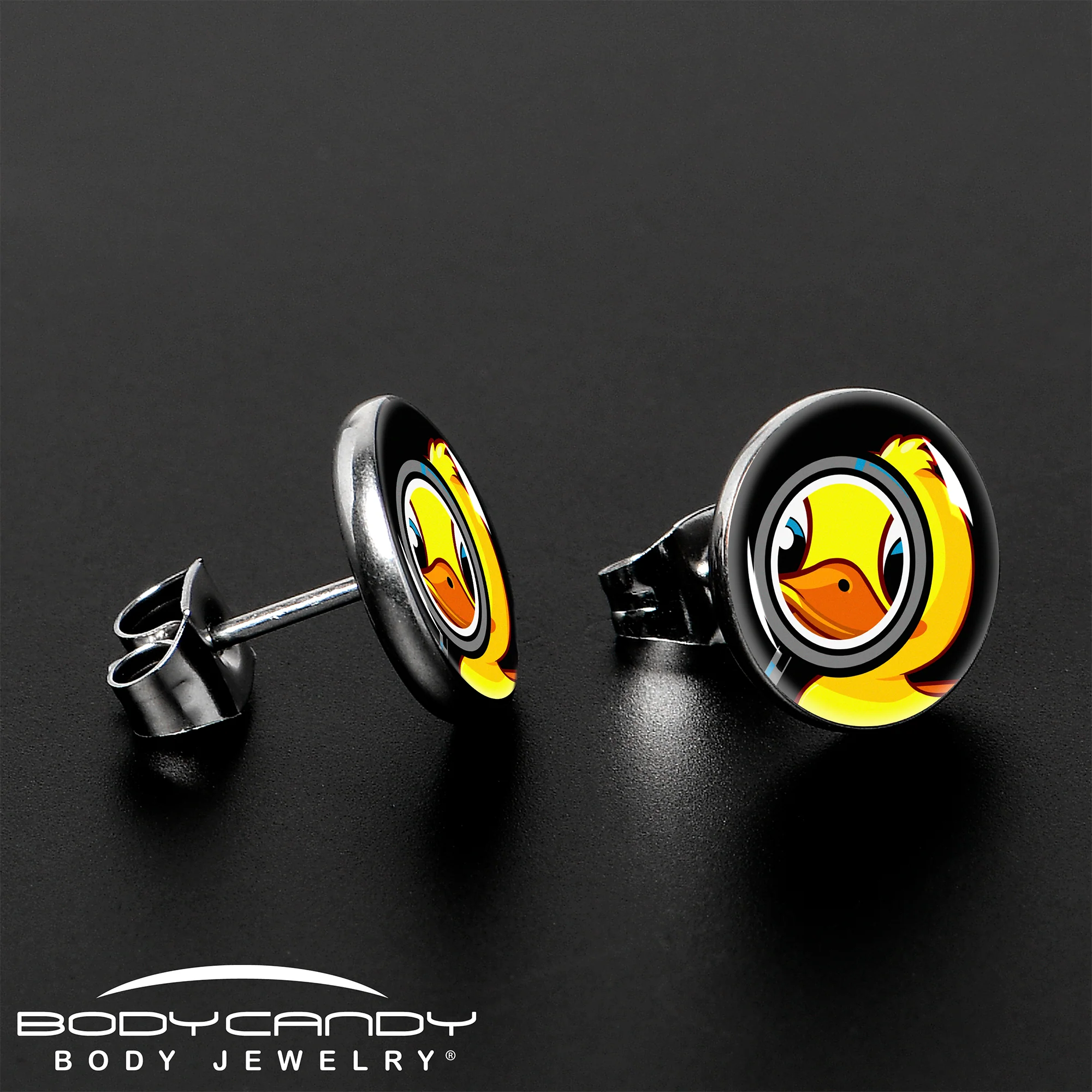 Magnified Yellow Duck Stud Earrings by Onyx O - Image 3