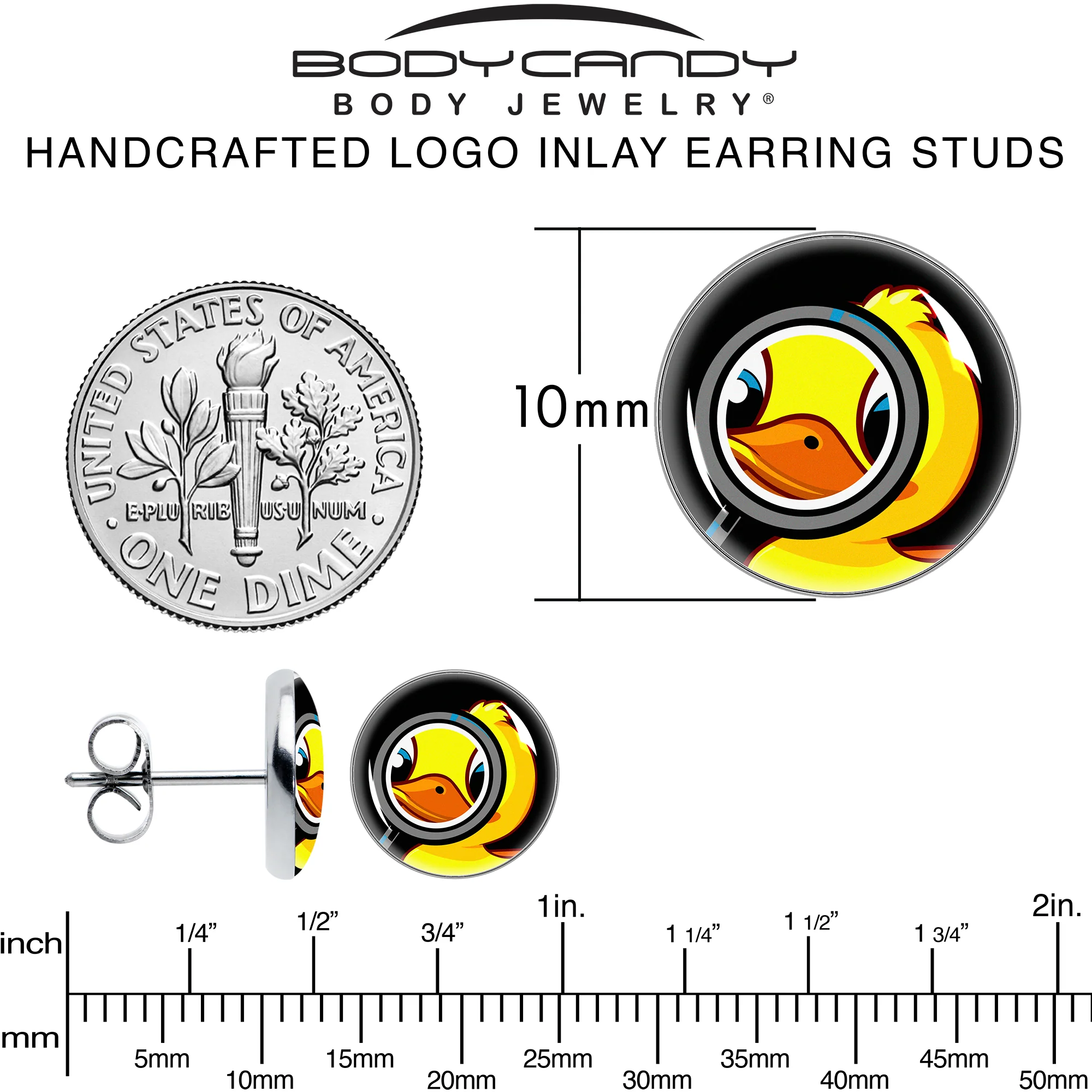 Magnified Yellow Duck Stud Earrings by Onyx O - Image 6
