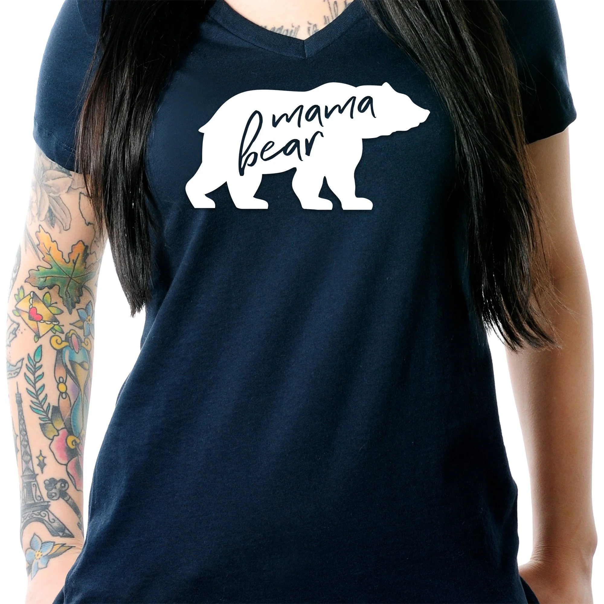 Mama Bear Tapered V-Neck Tee Shirt - Image 3