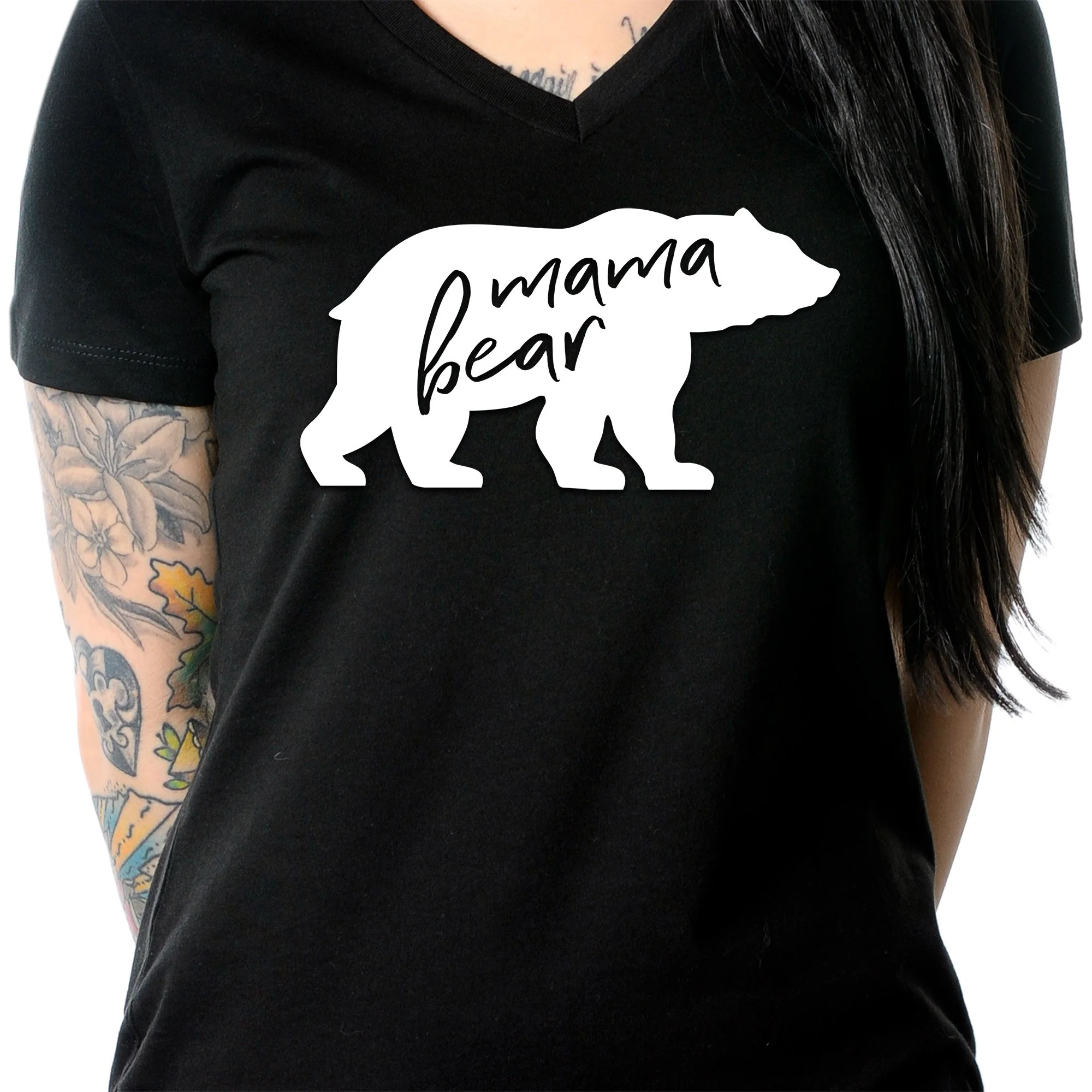 Mama Bear Tapered V-Neck Tee Shirt - Image 6