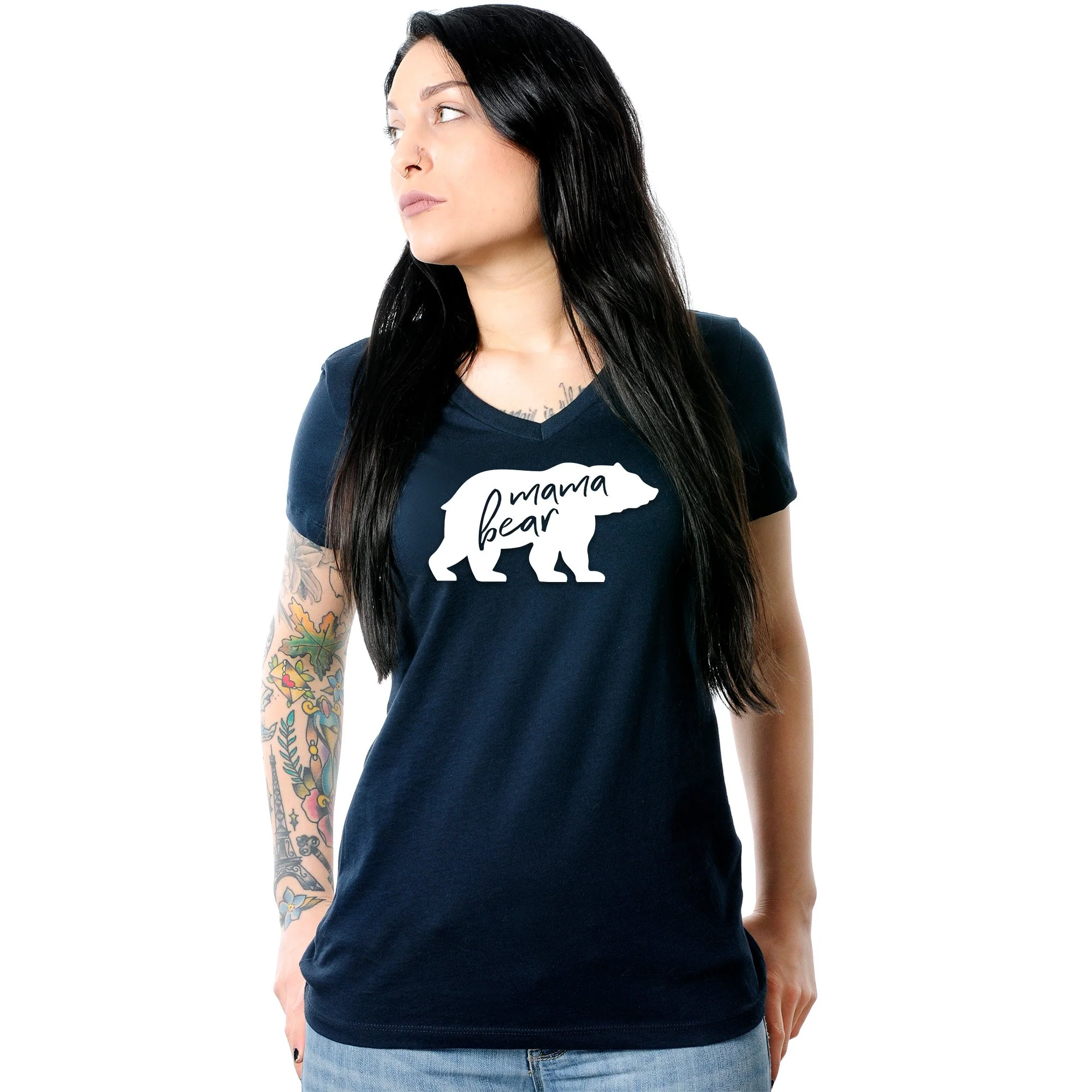Mama Bear Tapered V-Neck Tee Shirt - Image 8