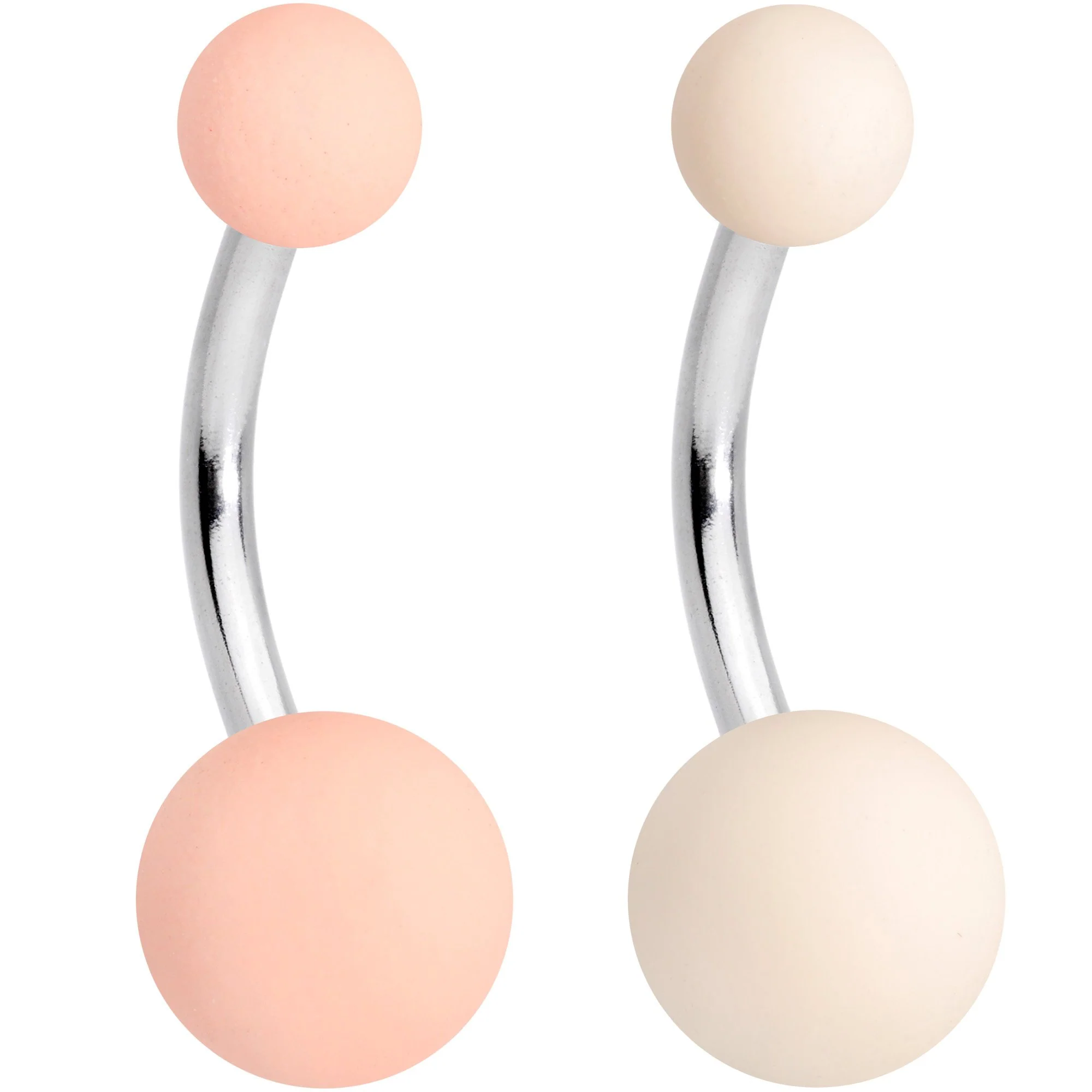 Matte Peaches and Cream Belly Ring Set of 4 - Image 5