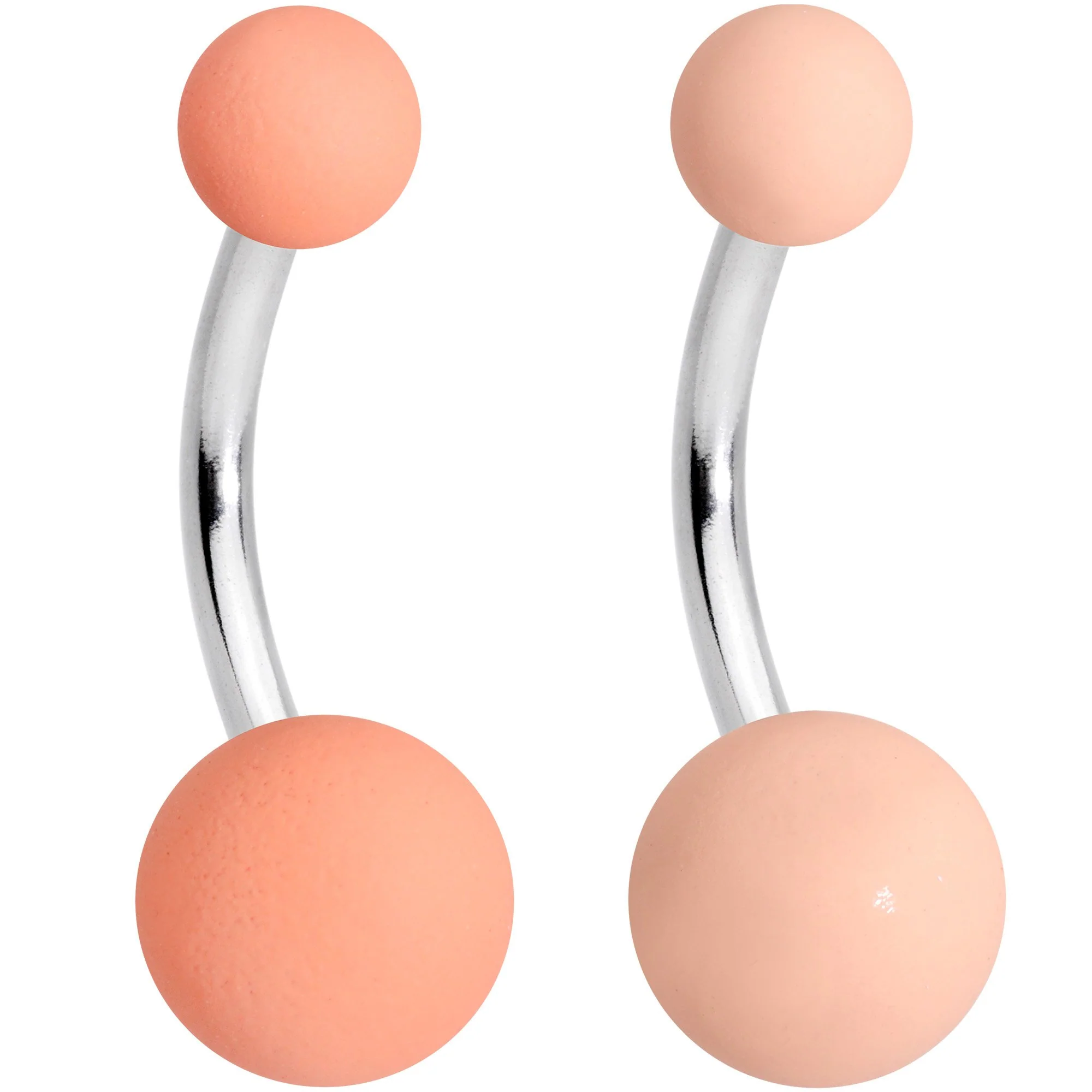 Matte Peaches and Cream Belly Ring Set of 4 - Image 6