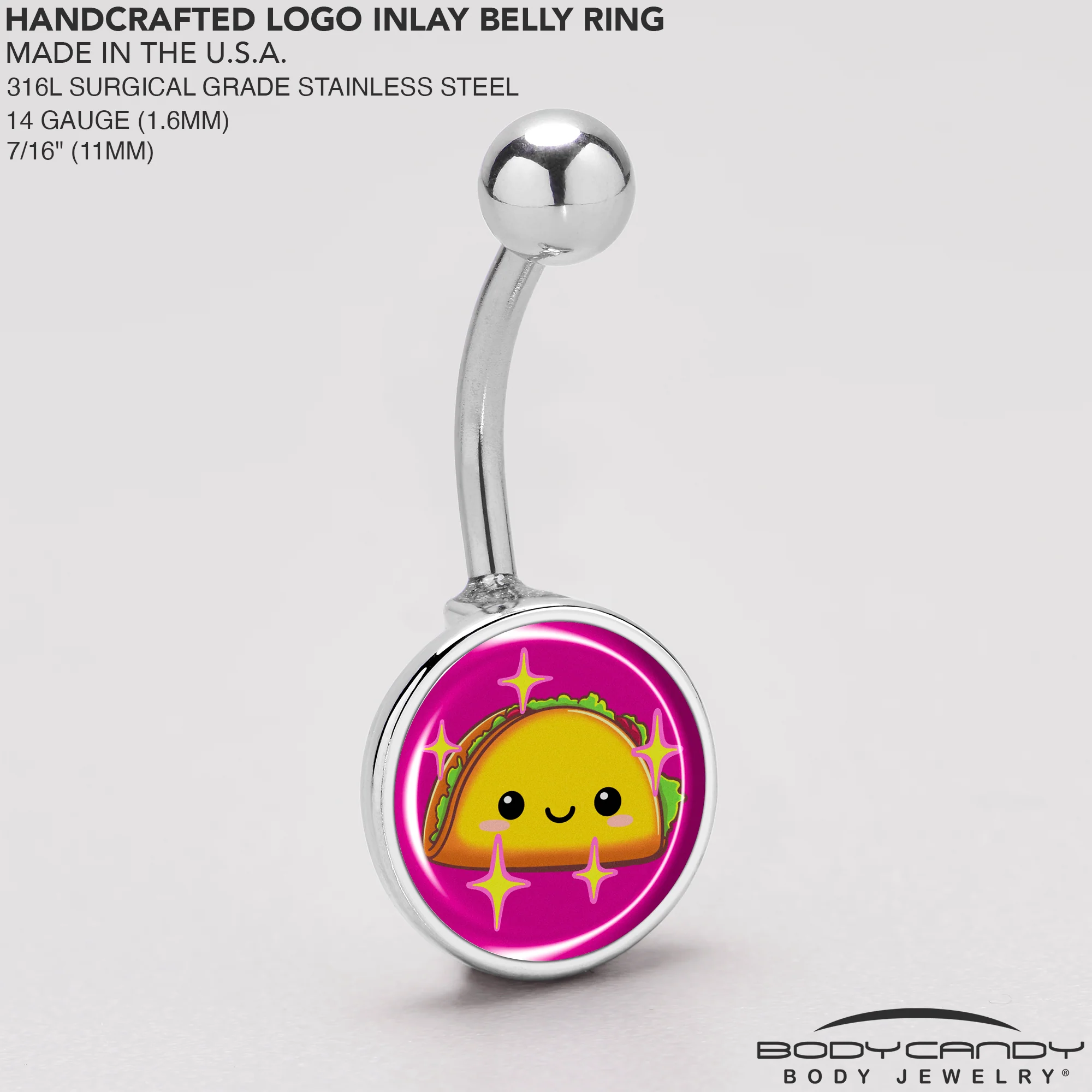 Mexican Fiesta Cute Taco Belly Ring by Onyx O - Image 5
