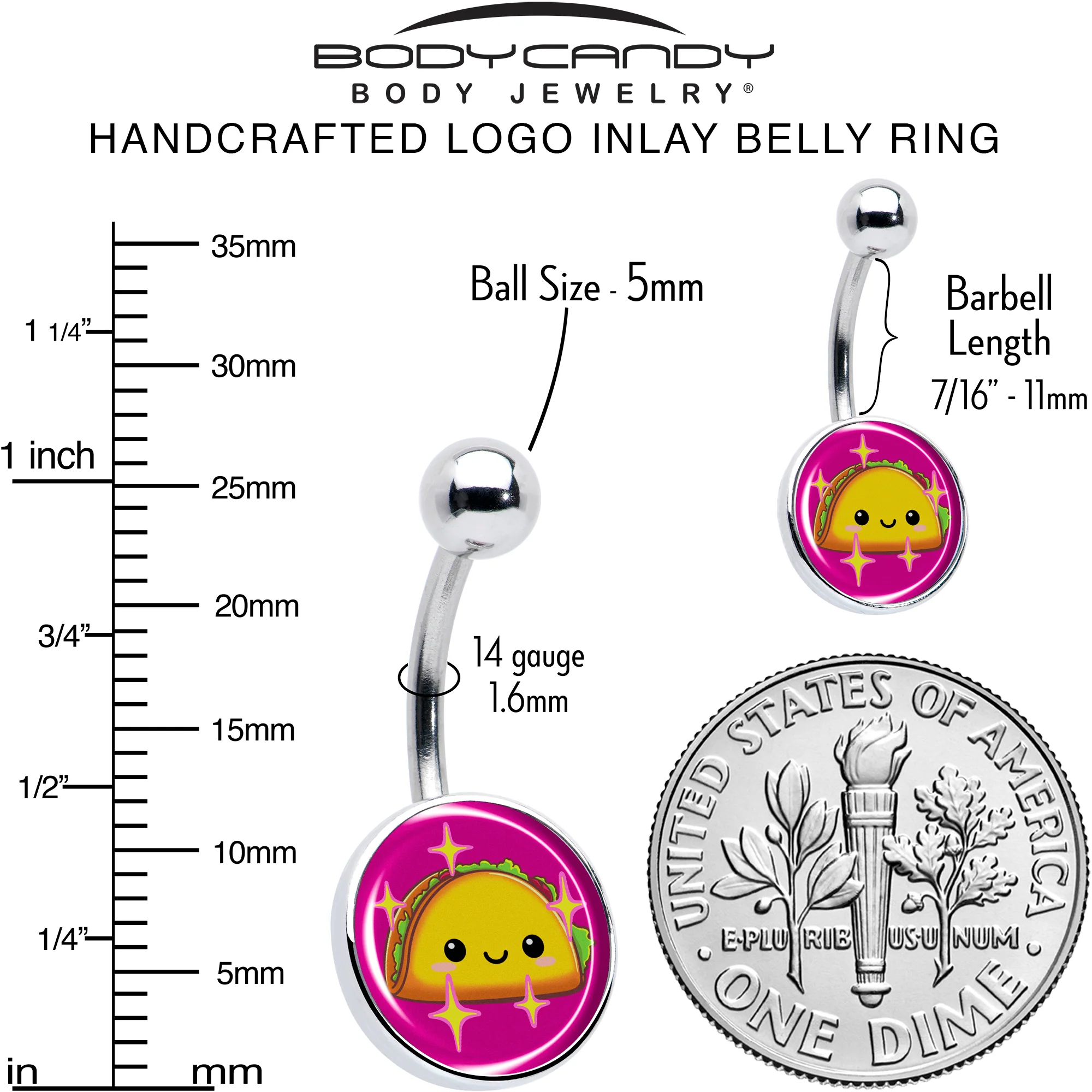 Mexican Fiesta Cute Taco Belly Ring by Onyx O - Image 6