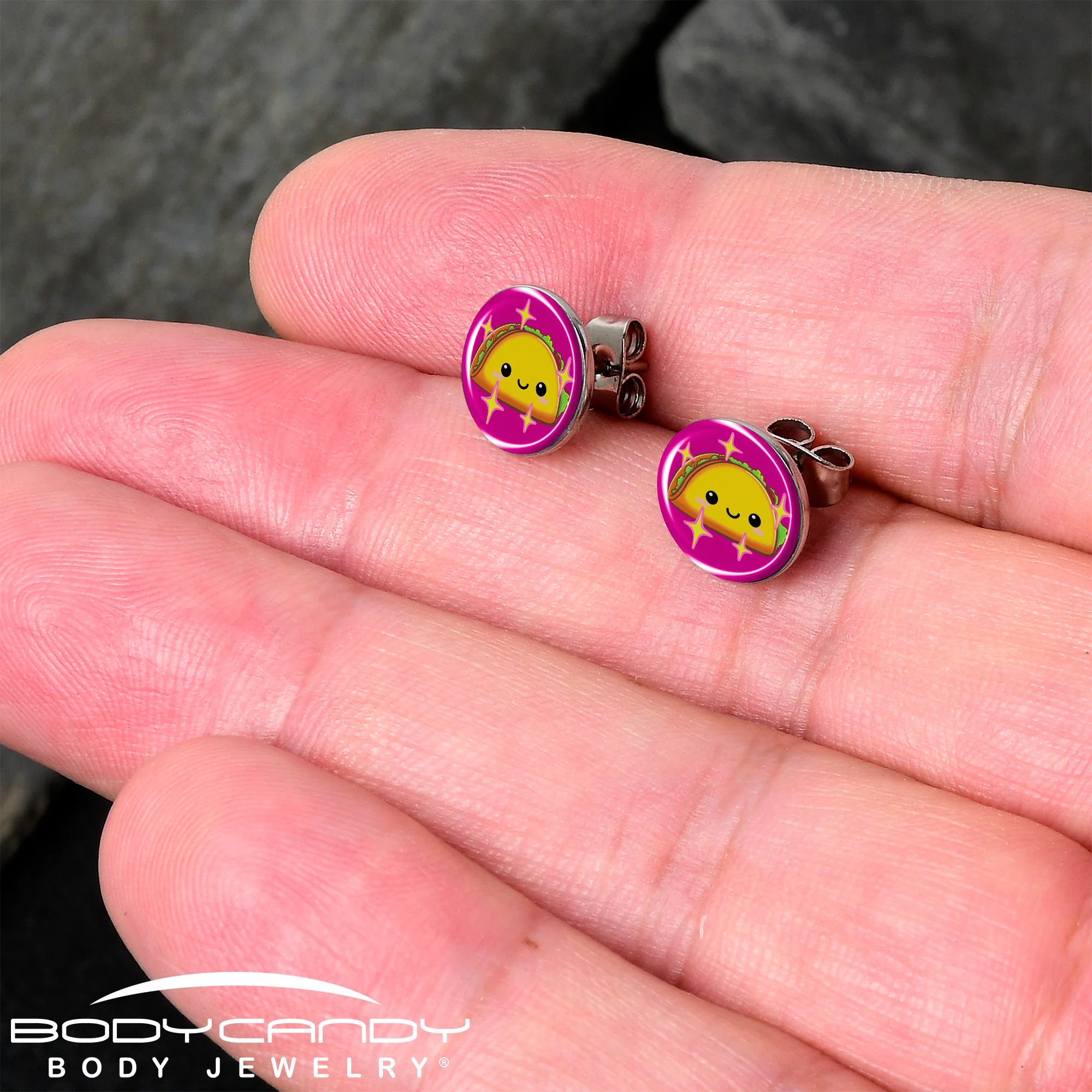 Mexican Fiesta Cute Taco Stud Earrings by Onyx O - Image 2