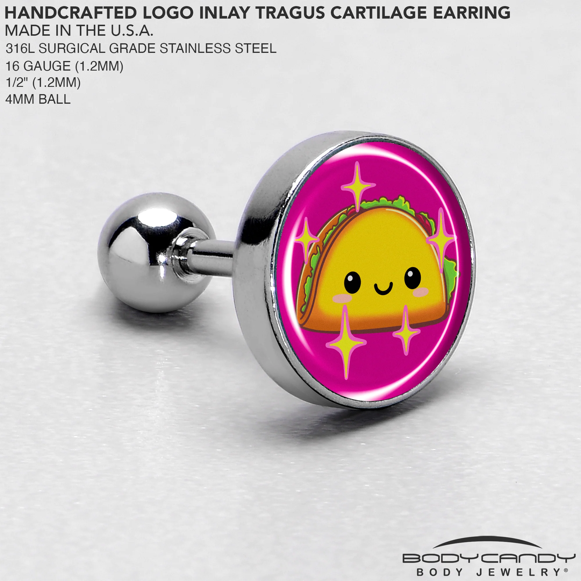 Mexican Fiesta Cute Taco Tragus Cartilage Earring by Onyx O - Image 4