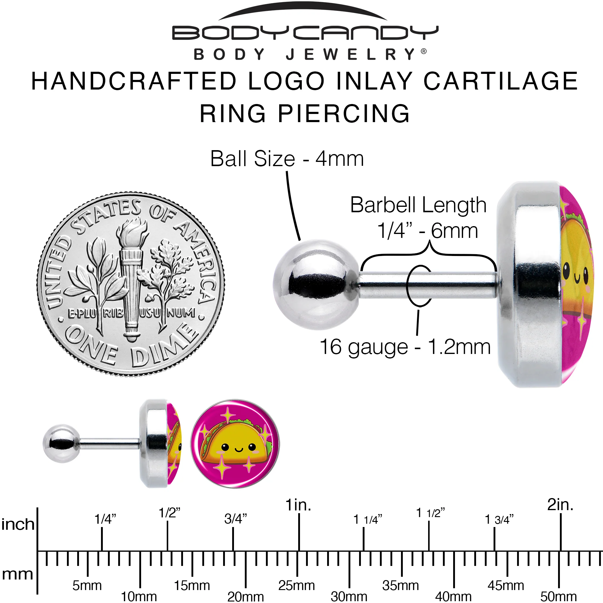 Mexican Fiesta Cute Taco Tragus Cartilage Earring by Onyx O - Image 6
