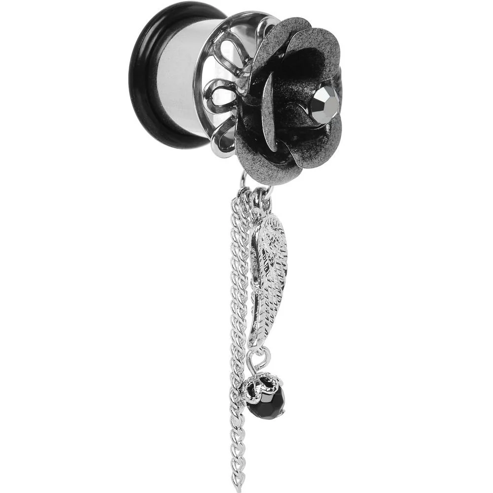Midnight Gem Rose Flower Angel Wing Dangle Plug Sizes 6mm to 12mm - Image 7