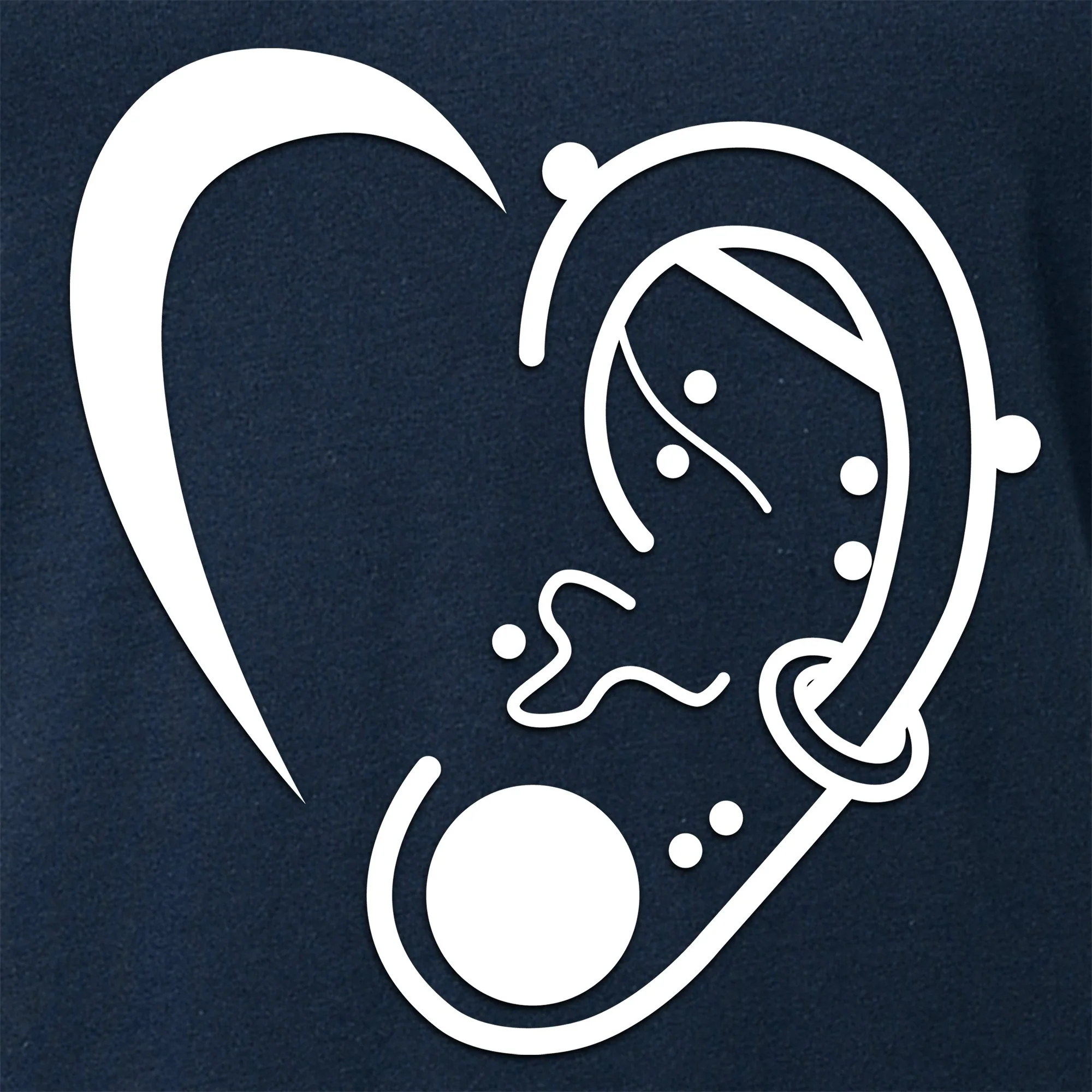 Modified Ear Heart Tapered V-Neck Tee Shirt - Image 2
