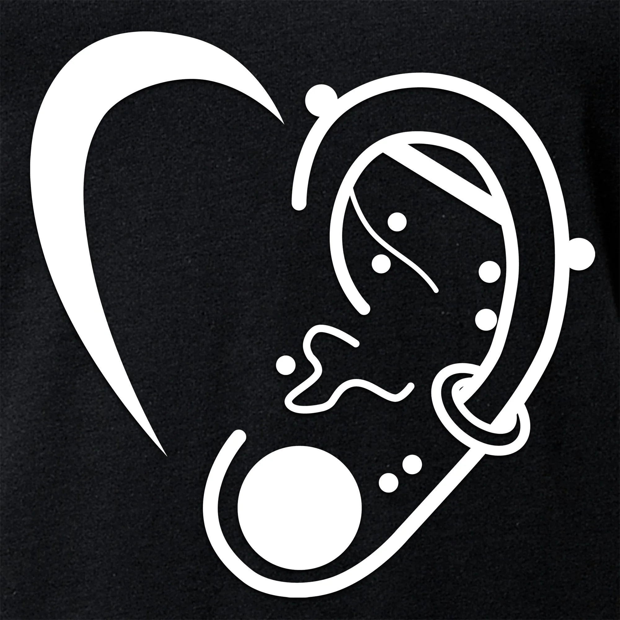 Modified Ear Heart Tapered V-Neck Tee Shirt - Image 5