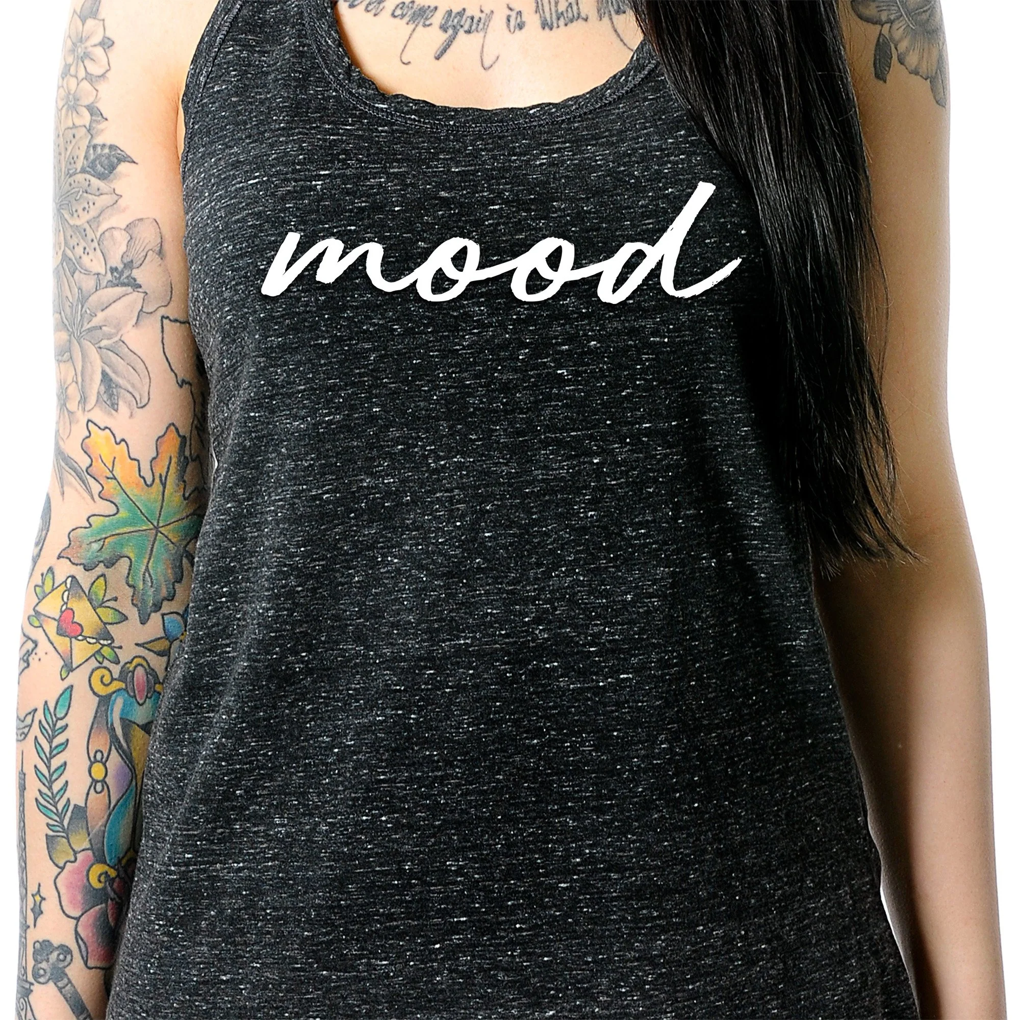 Mood Black Gray Cosmic Twist Back Tank Top - Image 3
