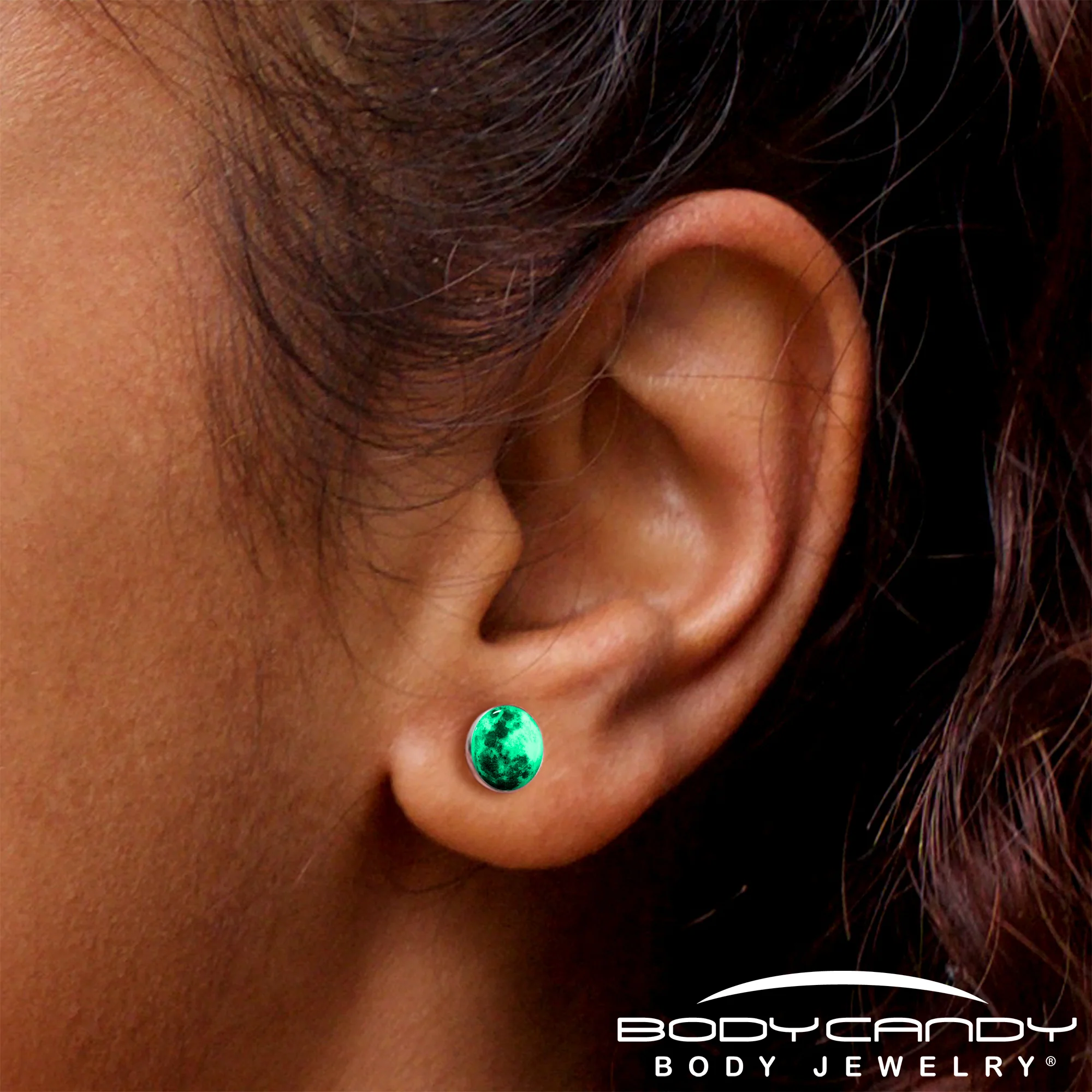 Moon Glow in the Dark Stud Earrings - Image 2
