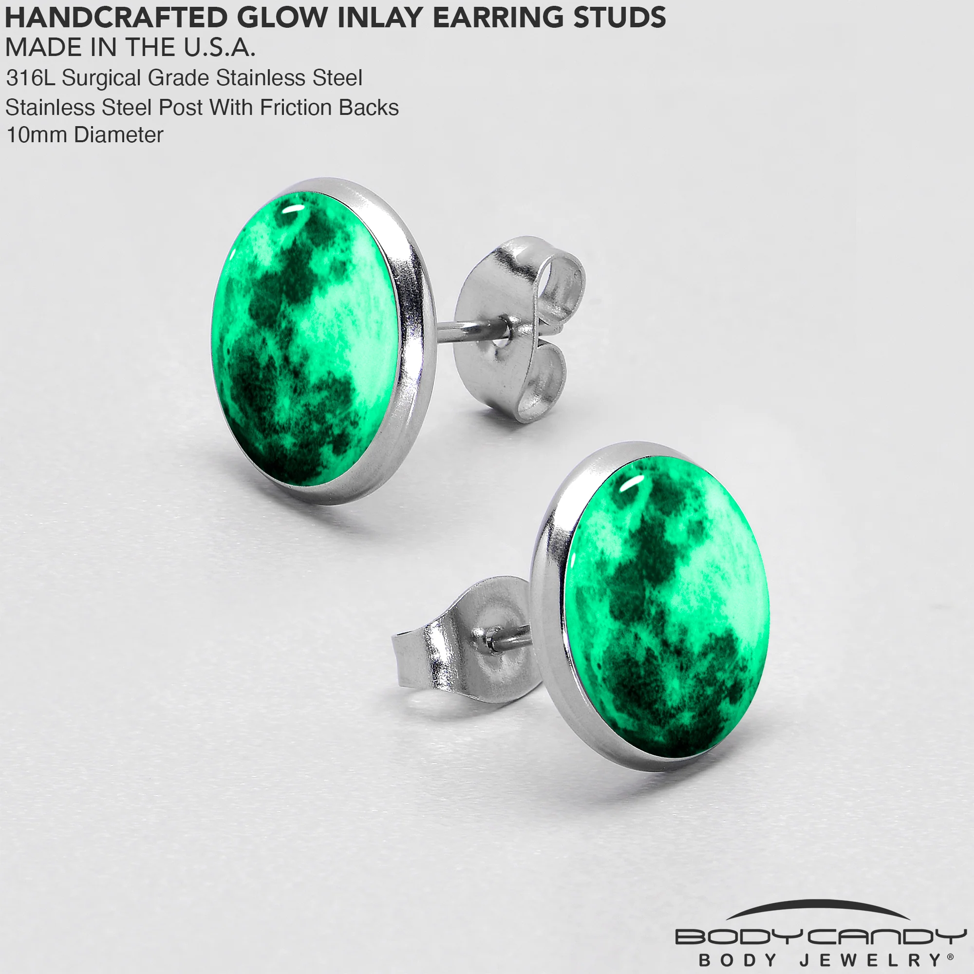Moon Glow in the Dark Stud Earrings - Image 3