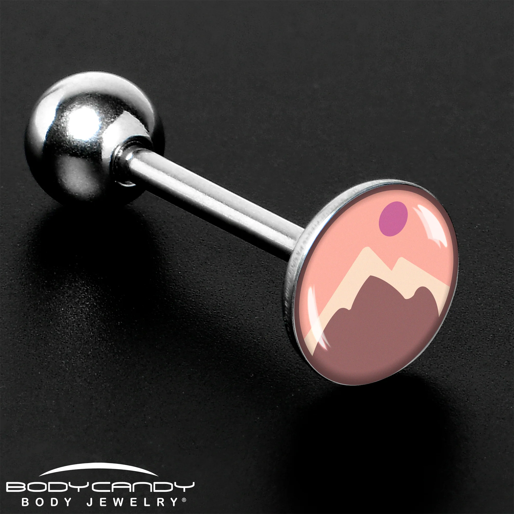 Mountain Sunrise Barbell Tongue Ring by Onyx O - Image 8