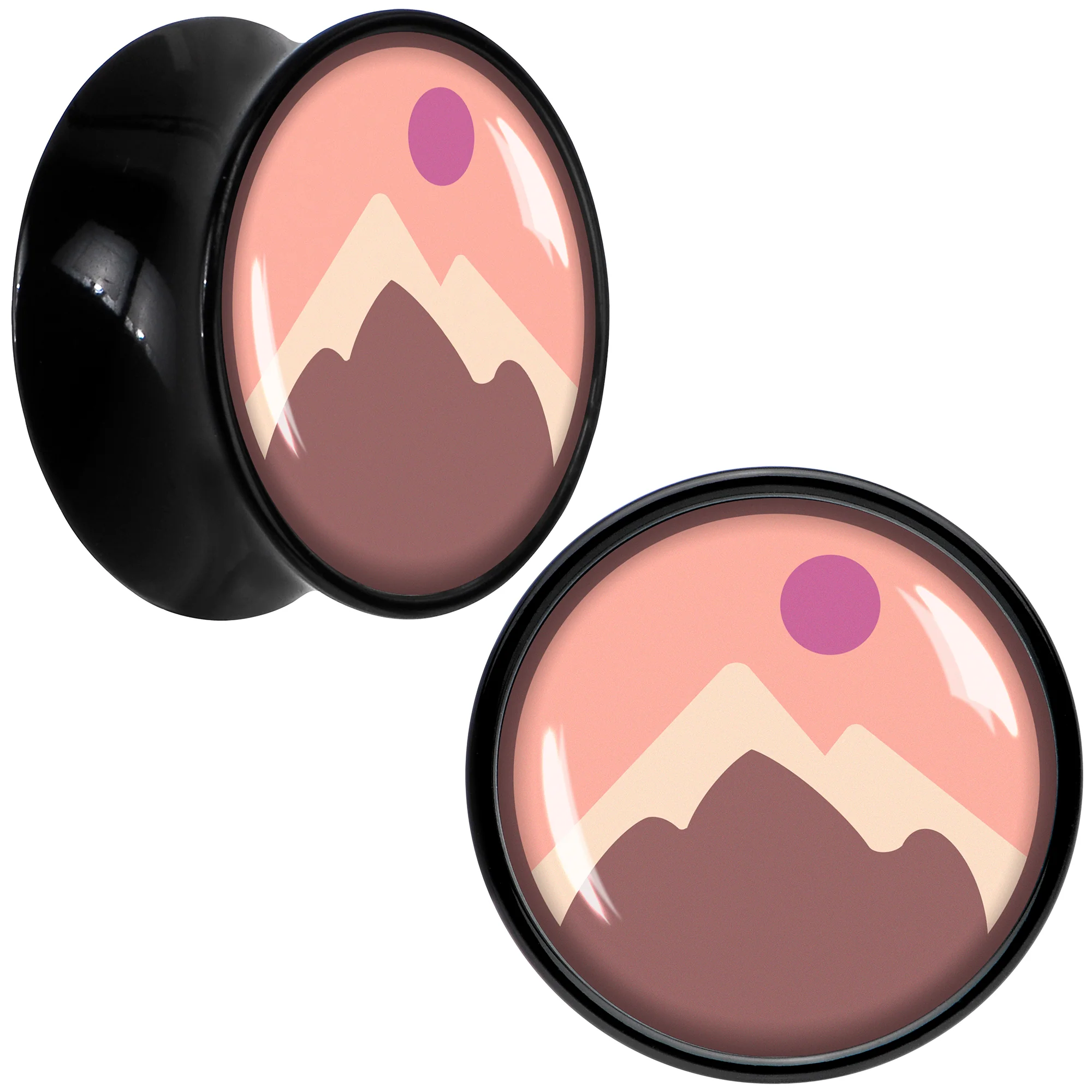 Mountain Sunrise Black Acrylic Saddle Plug Set by Onyx O - Image 8