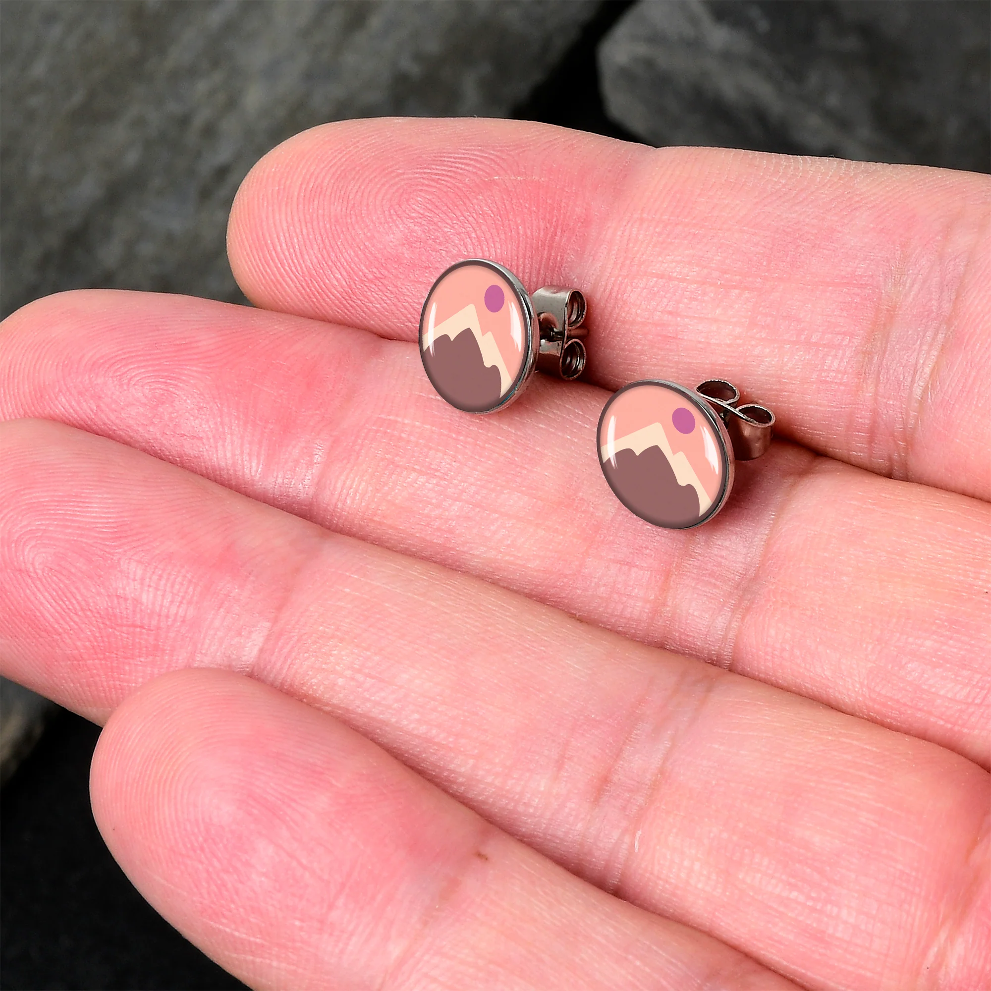 Mountain Sunrise Stud Earrings by Onyx O - Image 2
