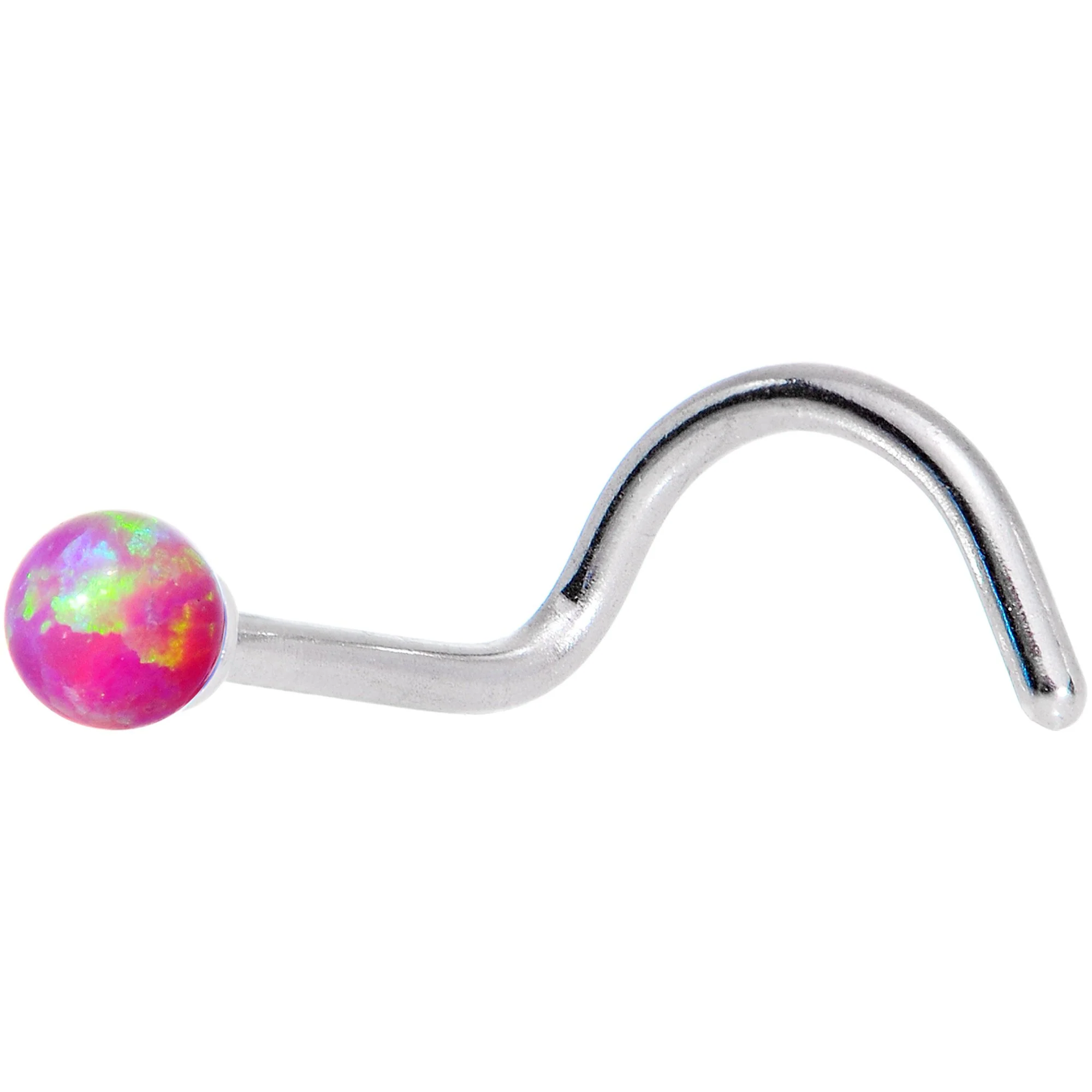 Multi Color 2.5mm Synthetic Opal Ball Left Nose Screw 4 Pack Set - Image 2
