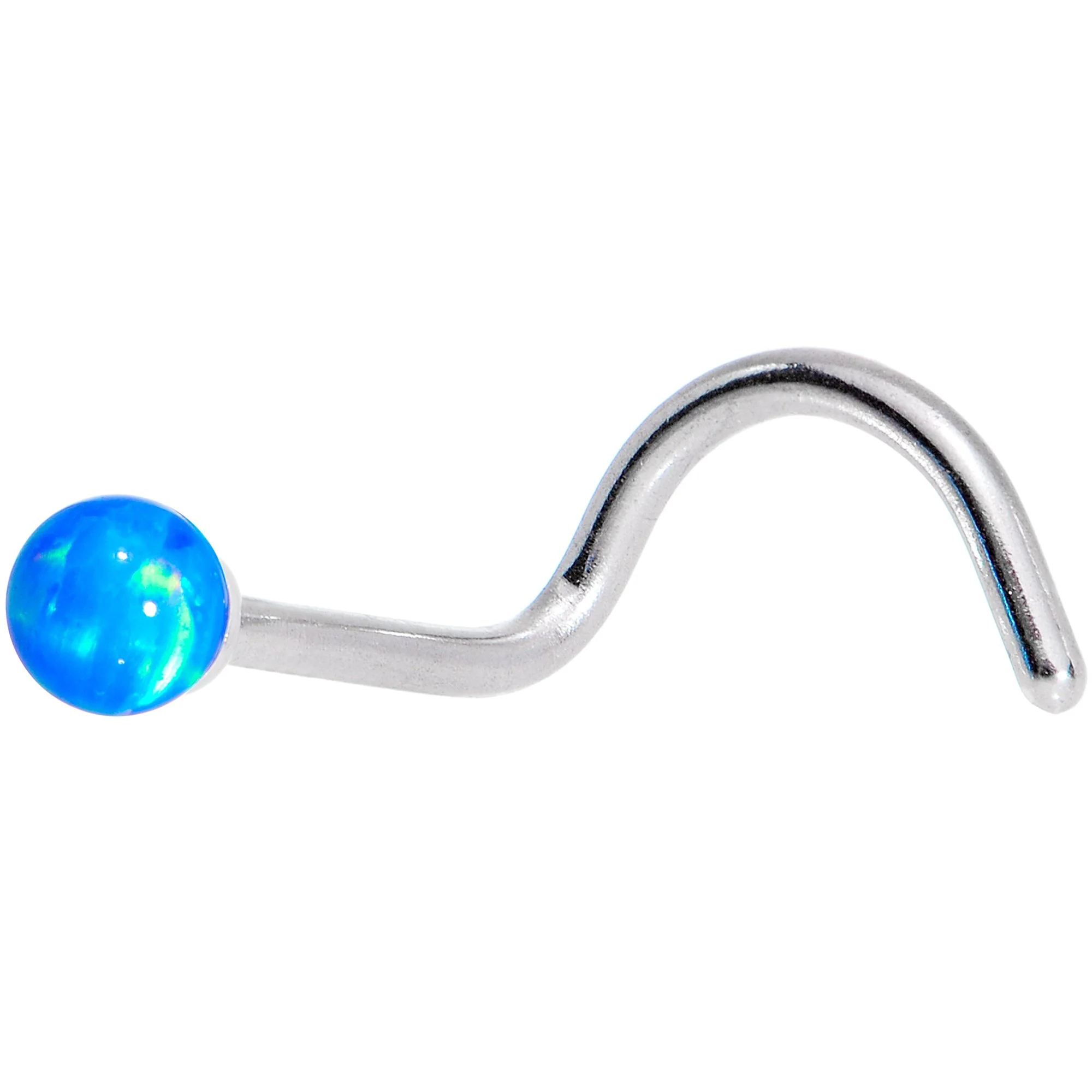 Multi Color 2.5mm Synthetic Opal Ball Left Nose Screw 4 Pack Set - Image 3
