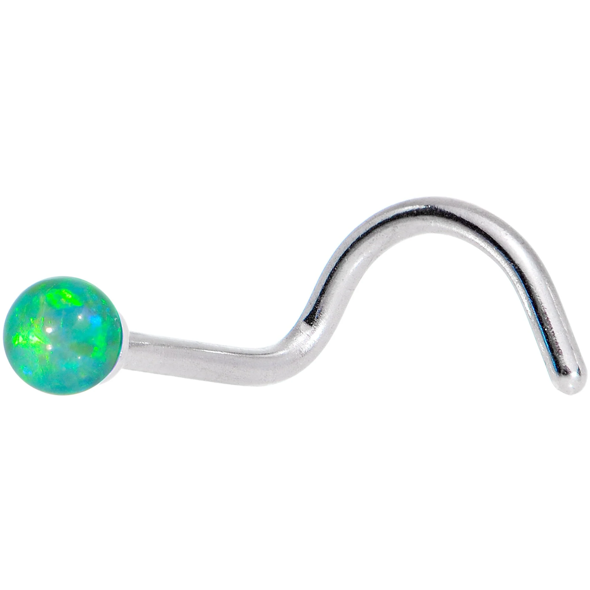 Multi Color 2.5mm Synthetic Opal Ball Left Nose Screw 4 Pack Set - Image 4