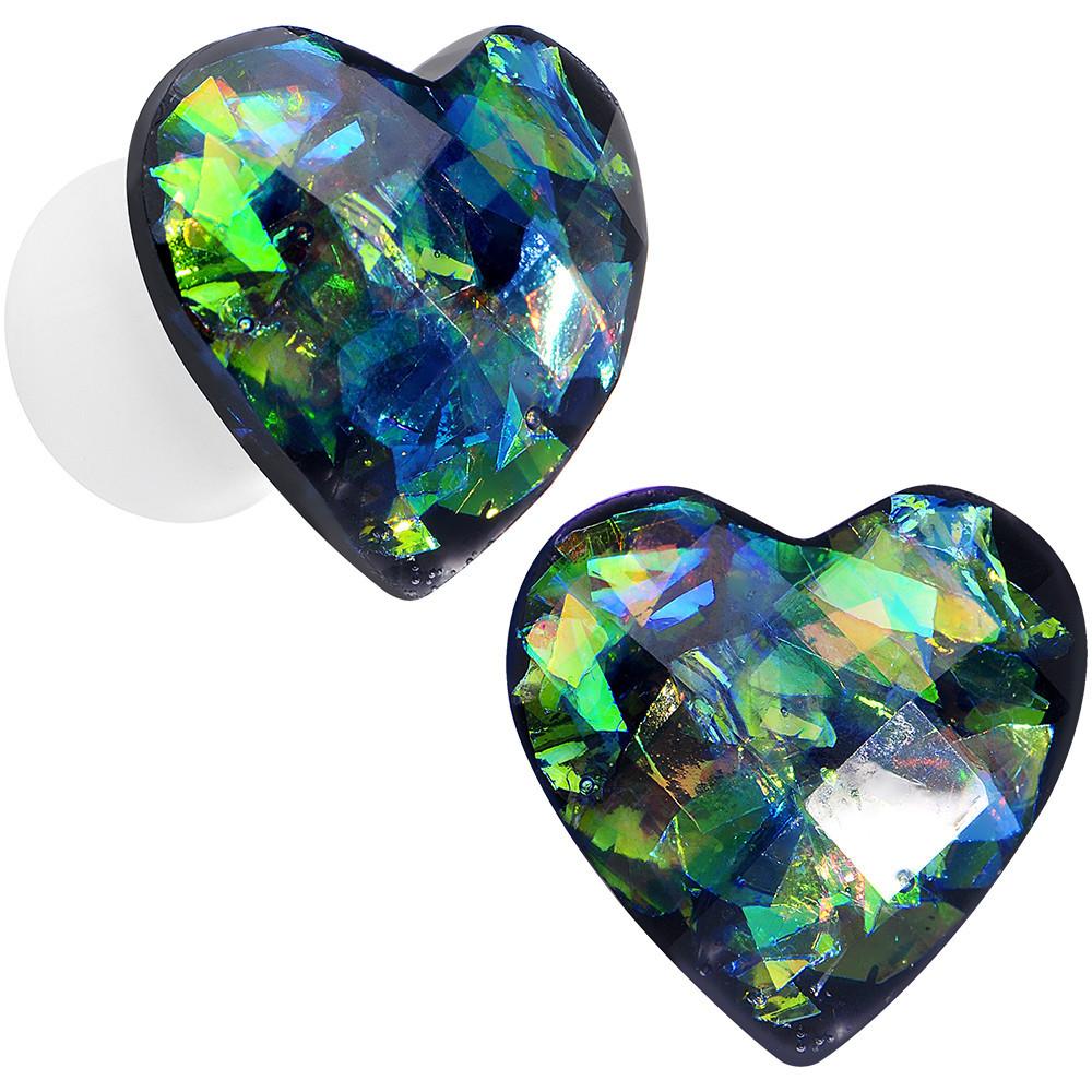 Multicolor Heart White Acrylic Saddle Plug Set 5mm to 00G - Image 5