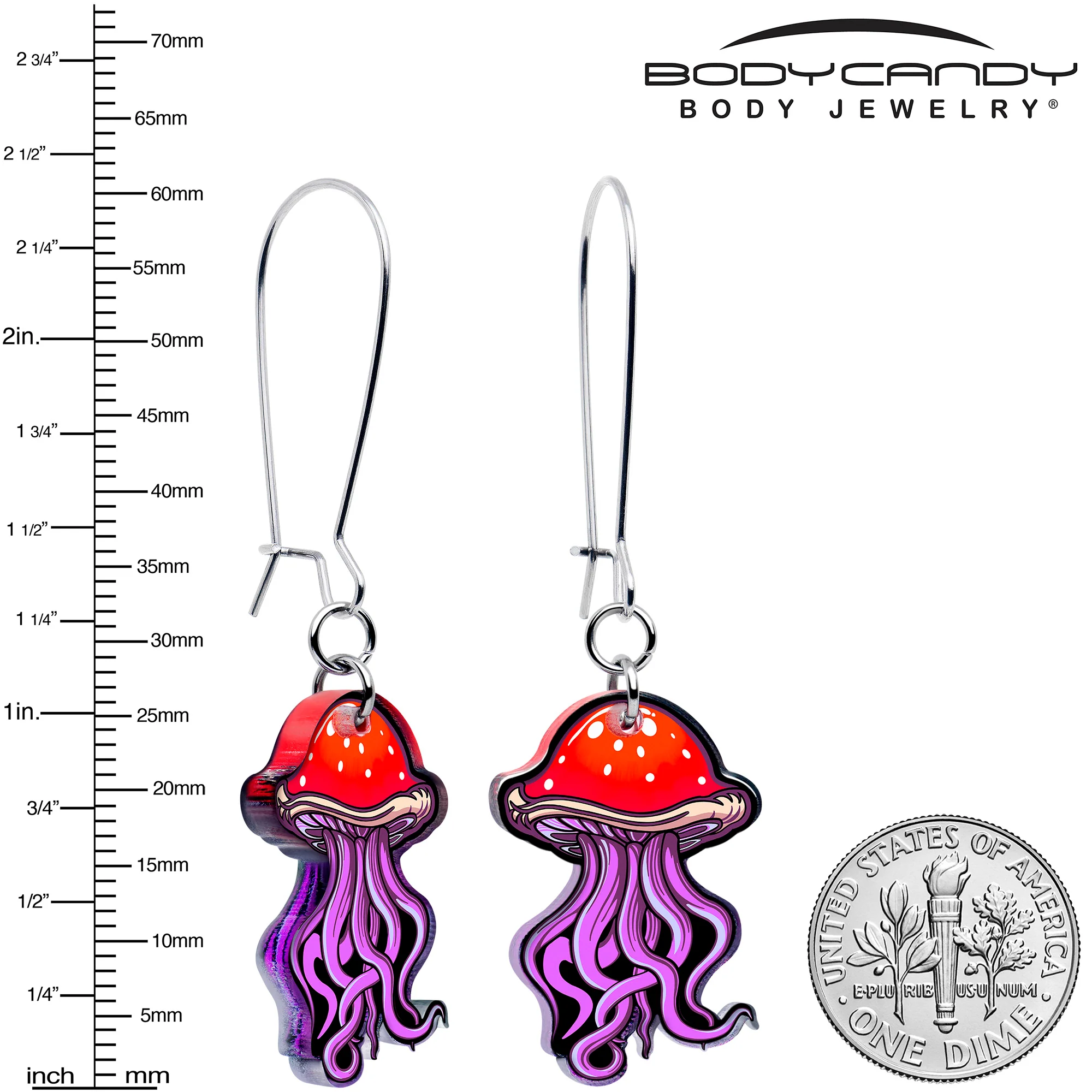 Mushroom Jellyfish Dangle Earrings by Onyx O - Image 3
