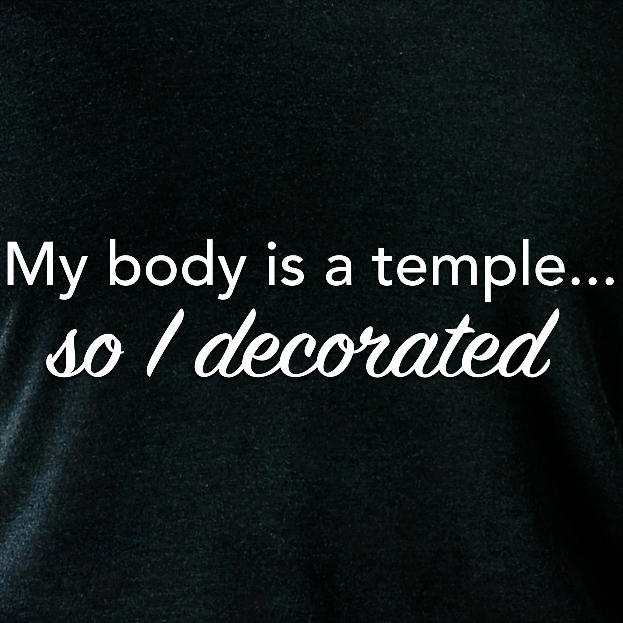 My Body is a Temple...So I Decorated Black Tapered Long Sleeve Hoodie - Image 5