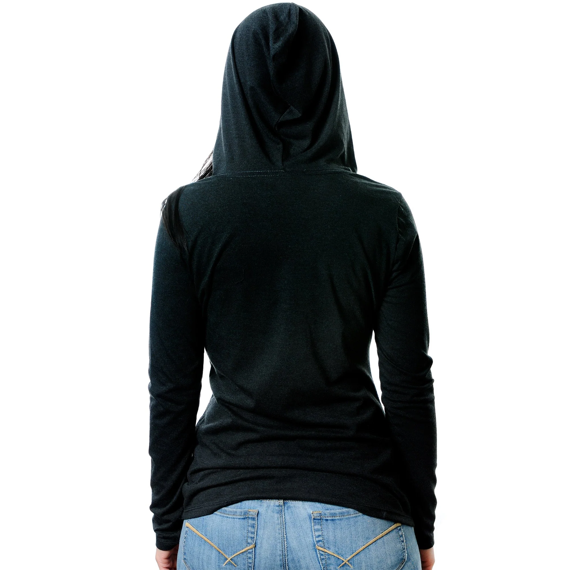 My Piercings Are My Story Black Tapered Long Sleeve Hoodie - Image 7