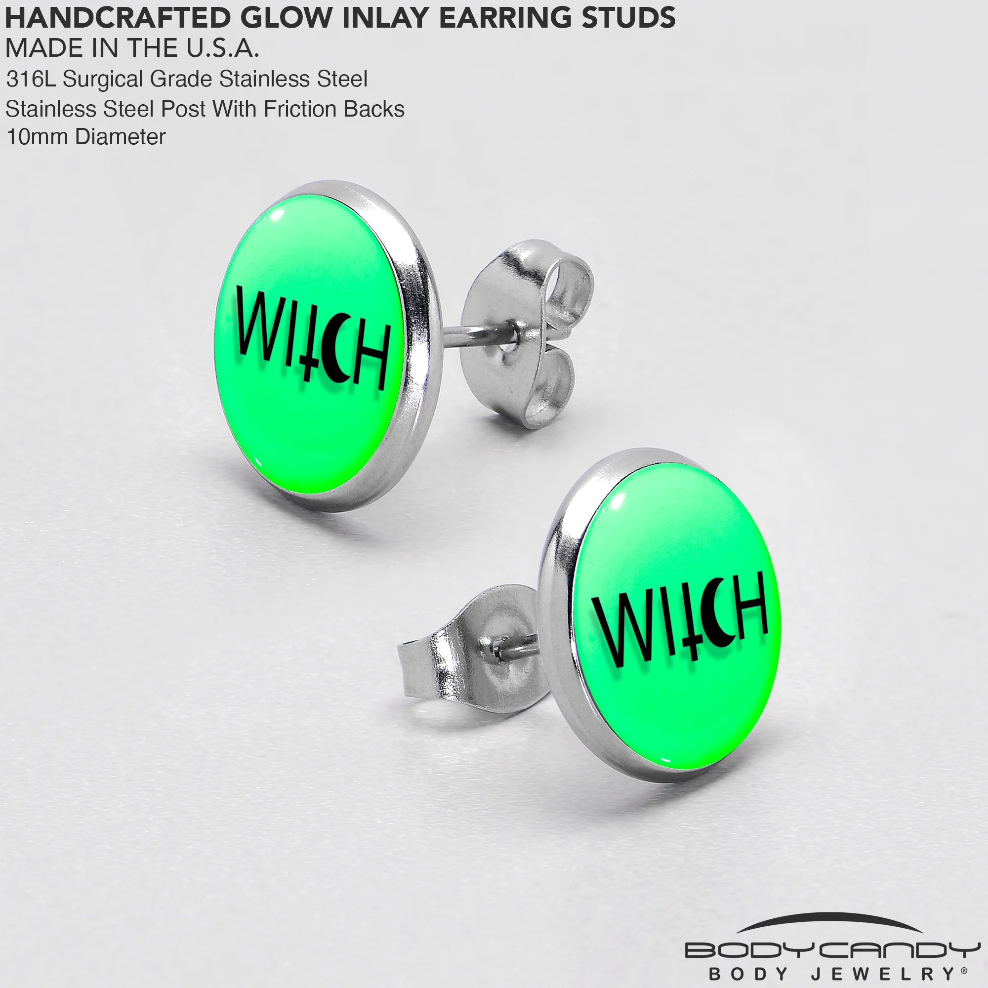Mystical Witch Glow in the Dark Stud Earrings by Onyx O - Image 7
