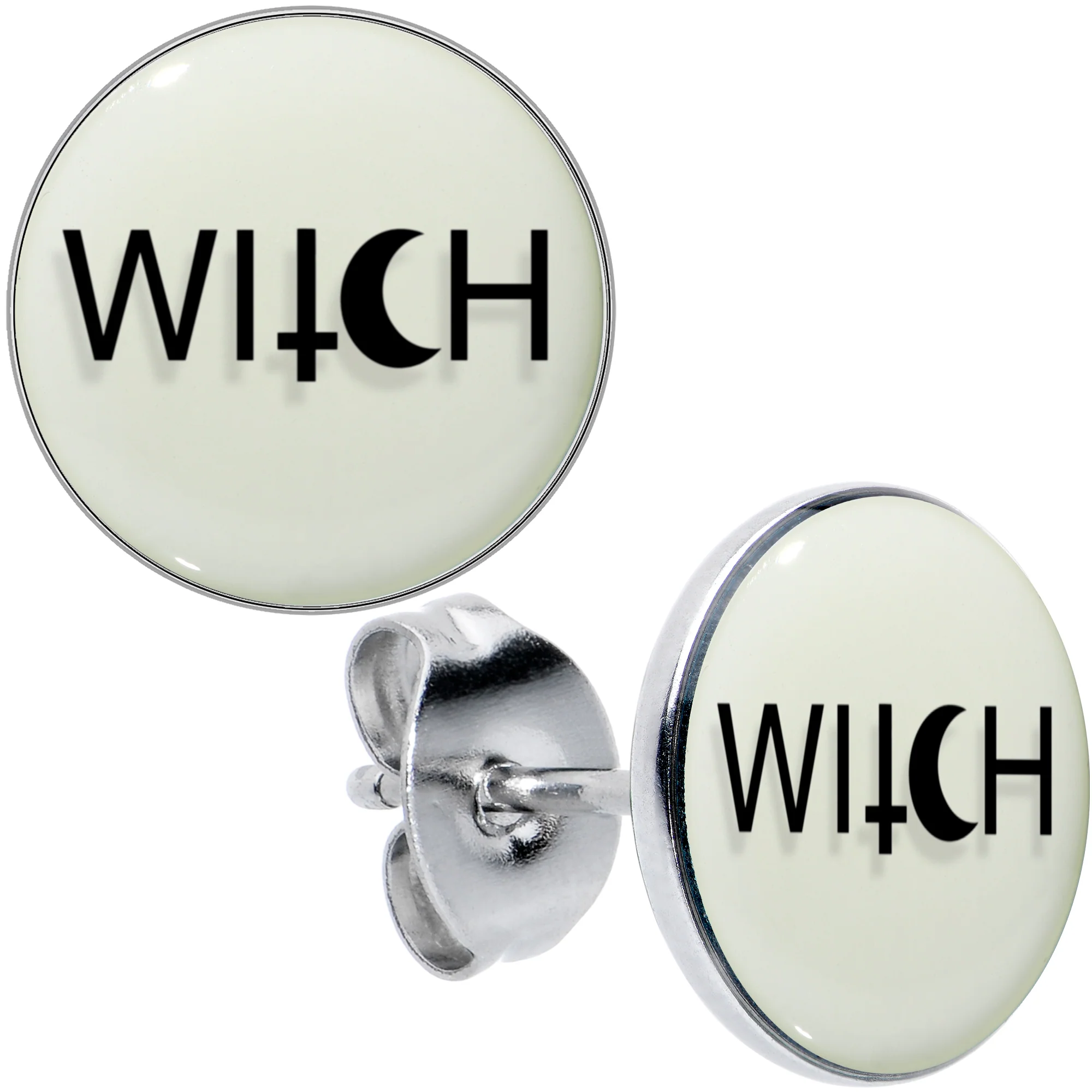 Mystical Witch Glow in the Dark Stud Earrings by Onyx O - Image 9