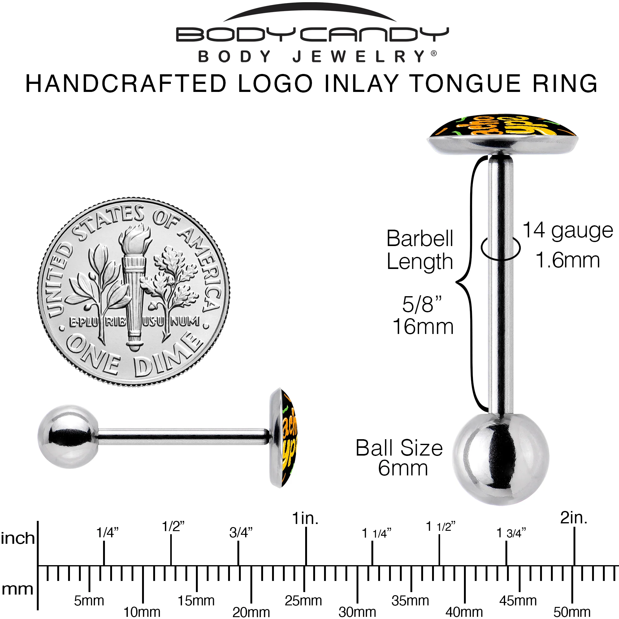 Nacho Type Barbell Tongue Ring by Onyx O - Image 5