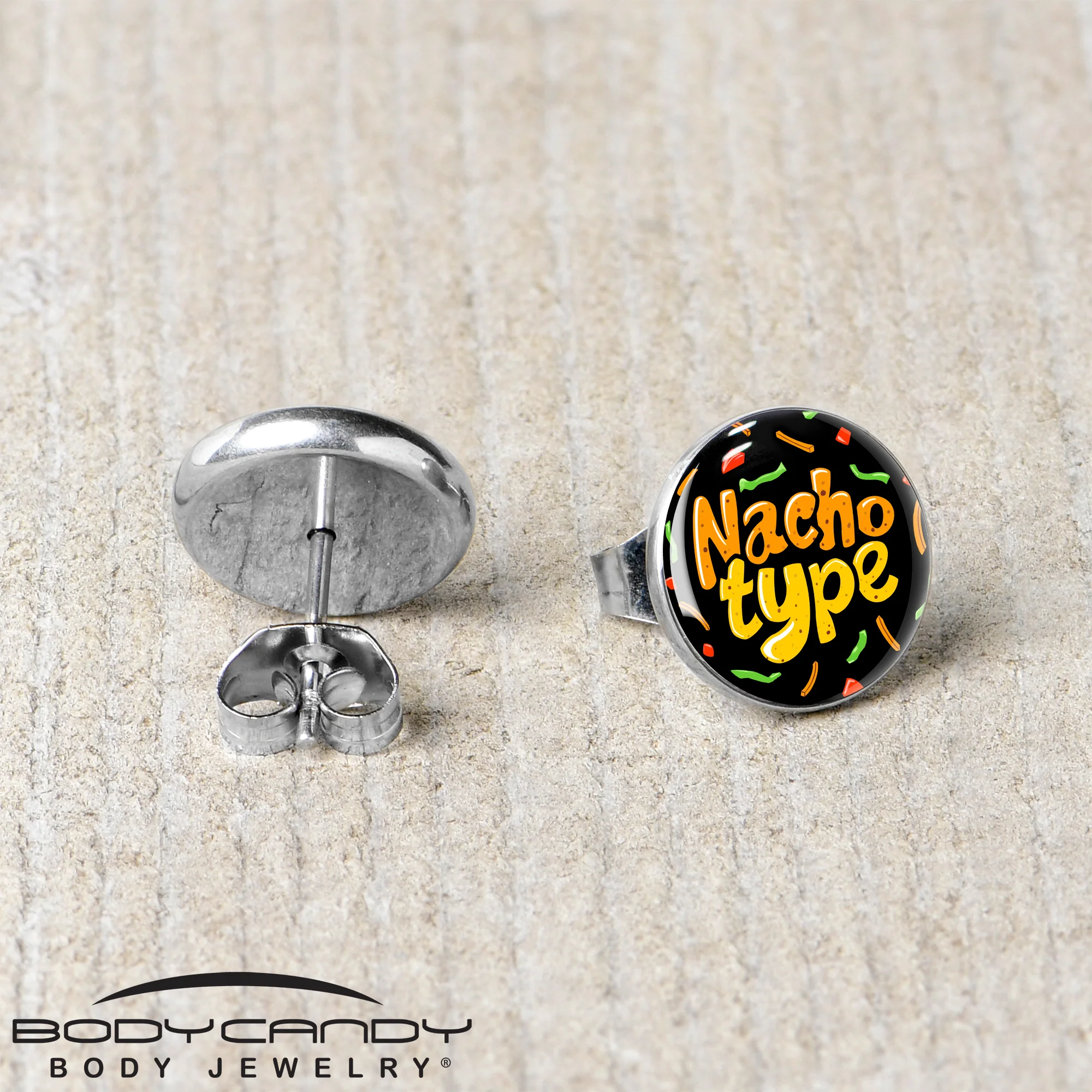 Nacho Type Stud Earrings by Onyx O - Image 5