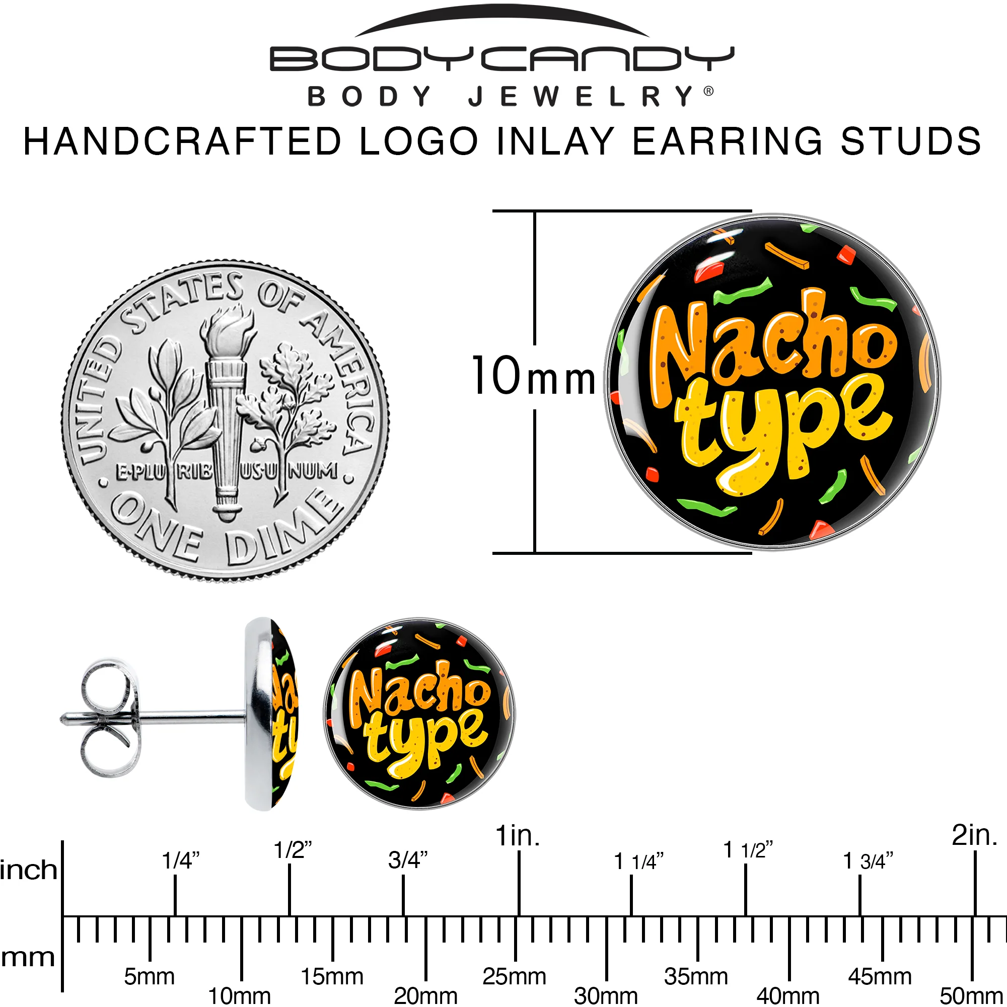 Nacho Type Stud Earrings by Onyx O - Image 6