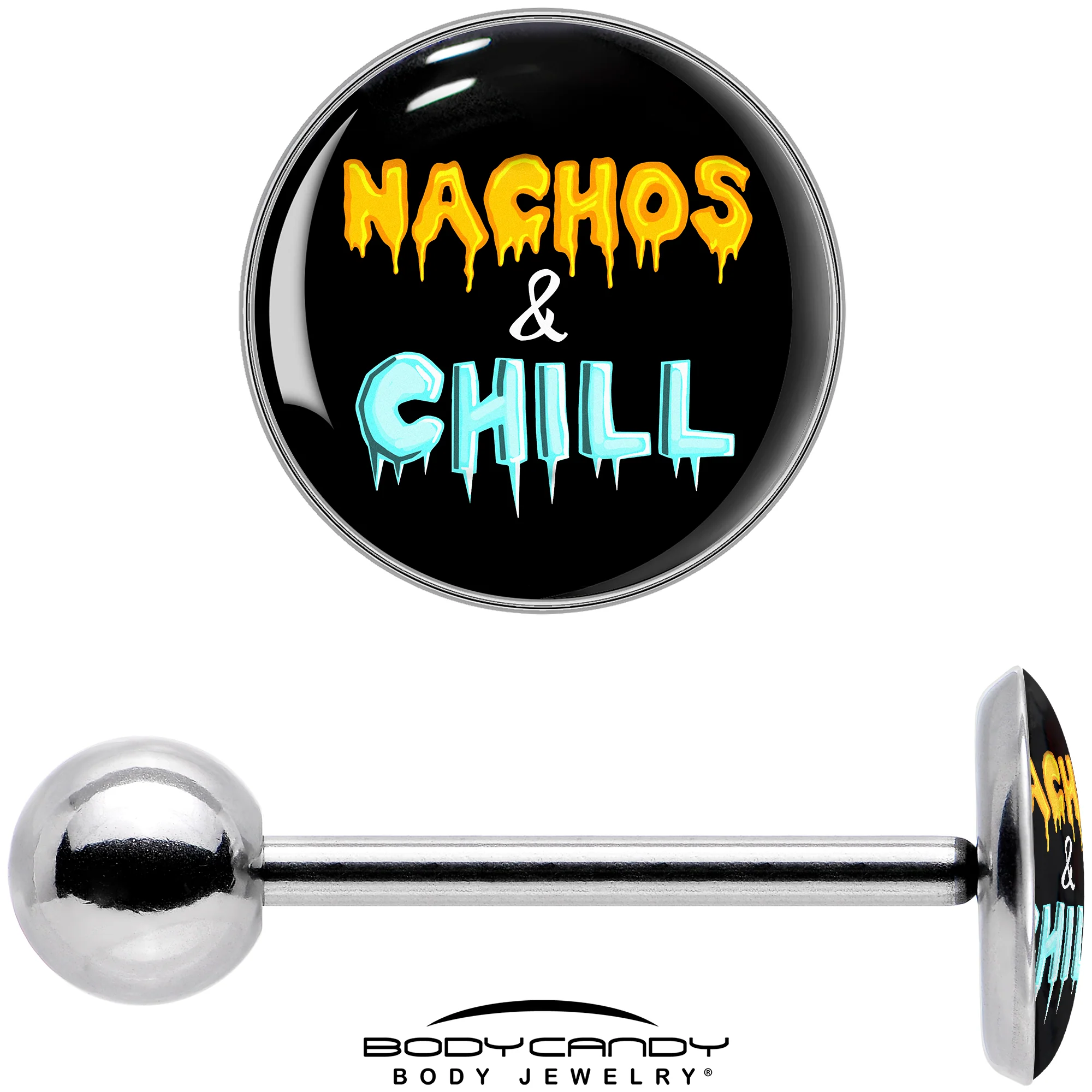 Nachos and Chill Barbell Tongue Ring by Onyx O - Image 7
