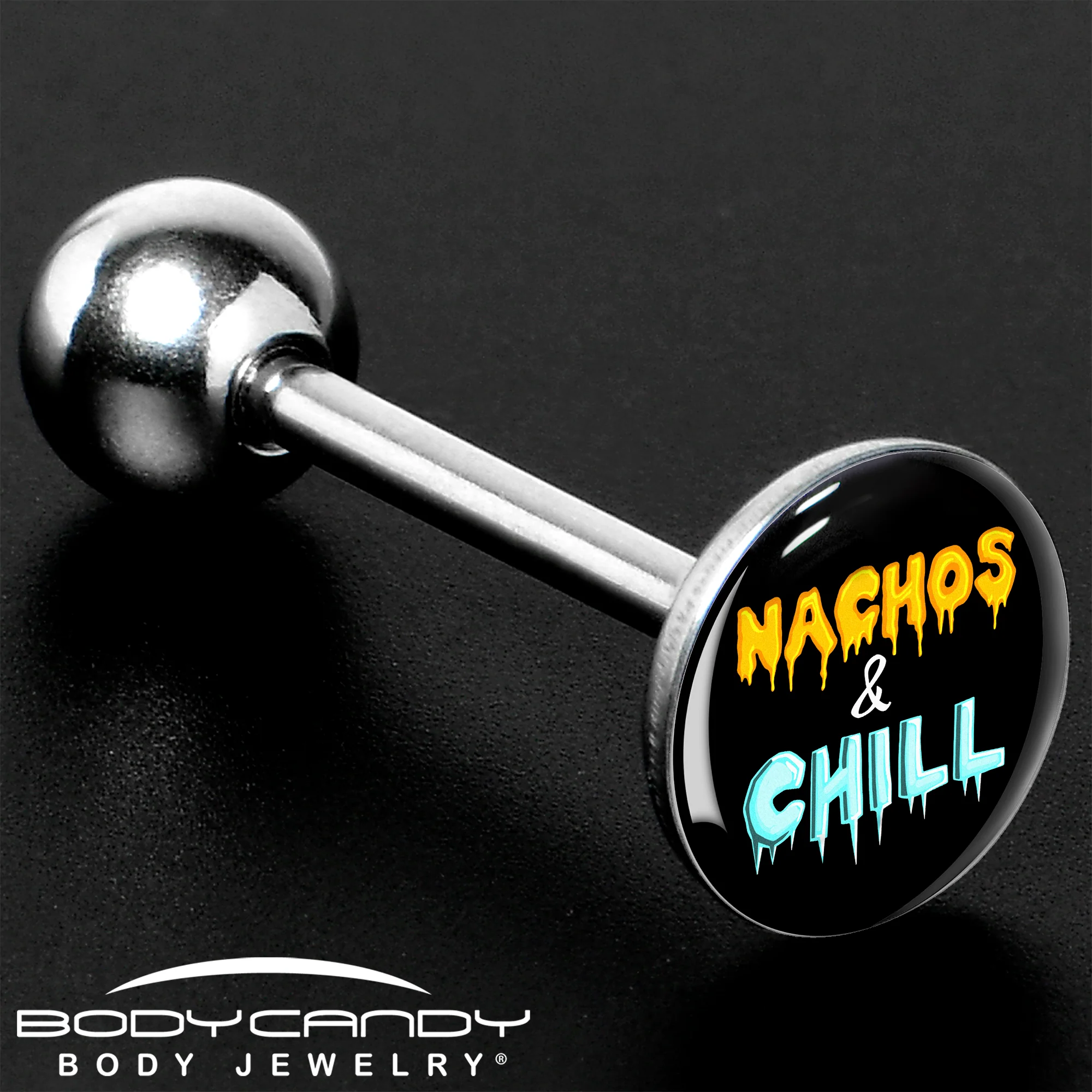Nachos and Chill Barbell Tongue Ring by Onyx O - Image 8