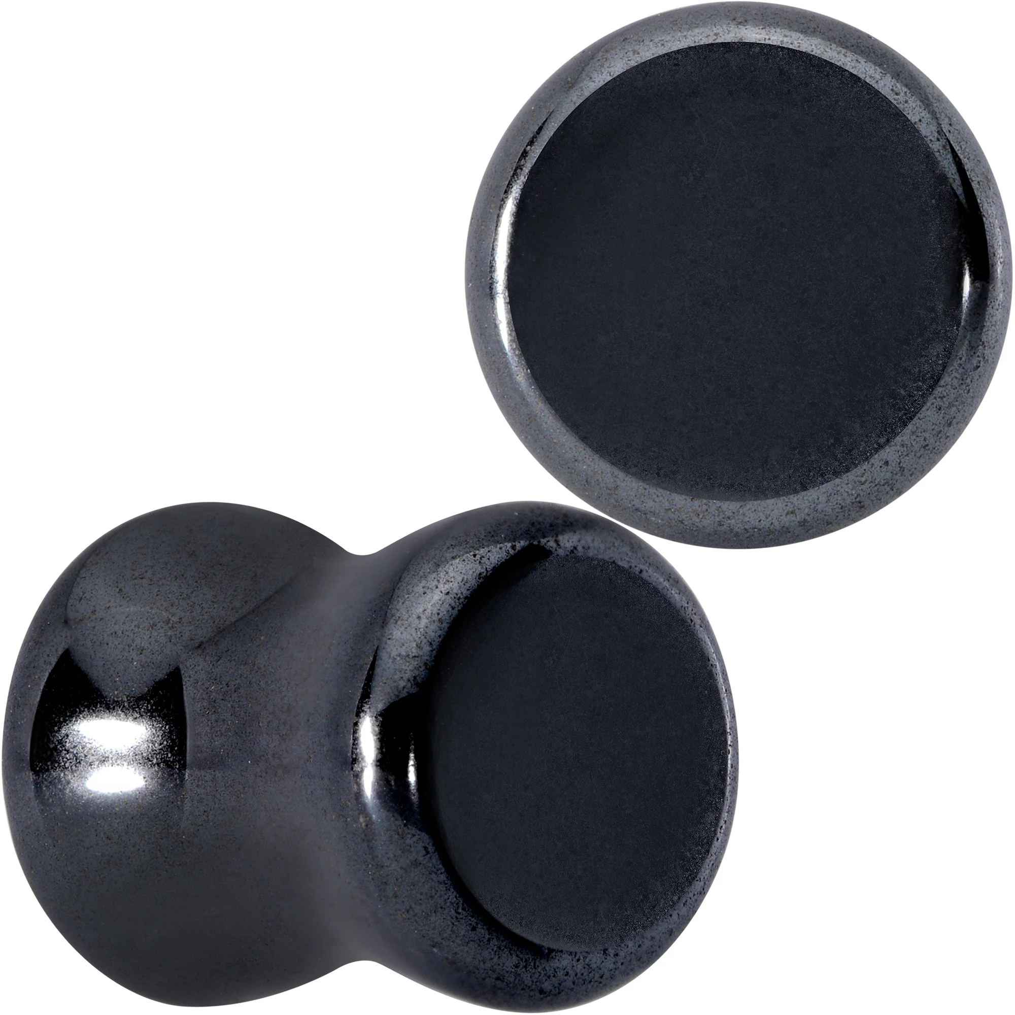 Natural Black Hematite Stone Saddle Plug Set - Image 6