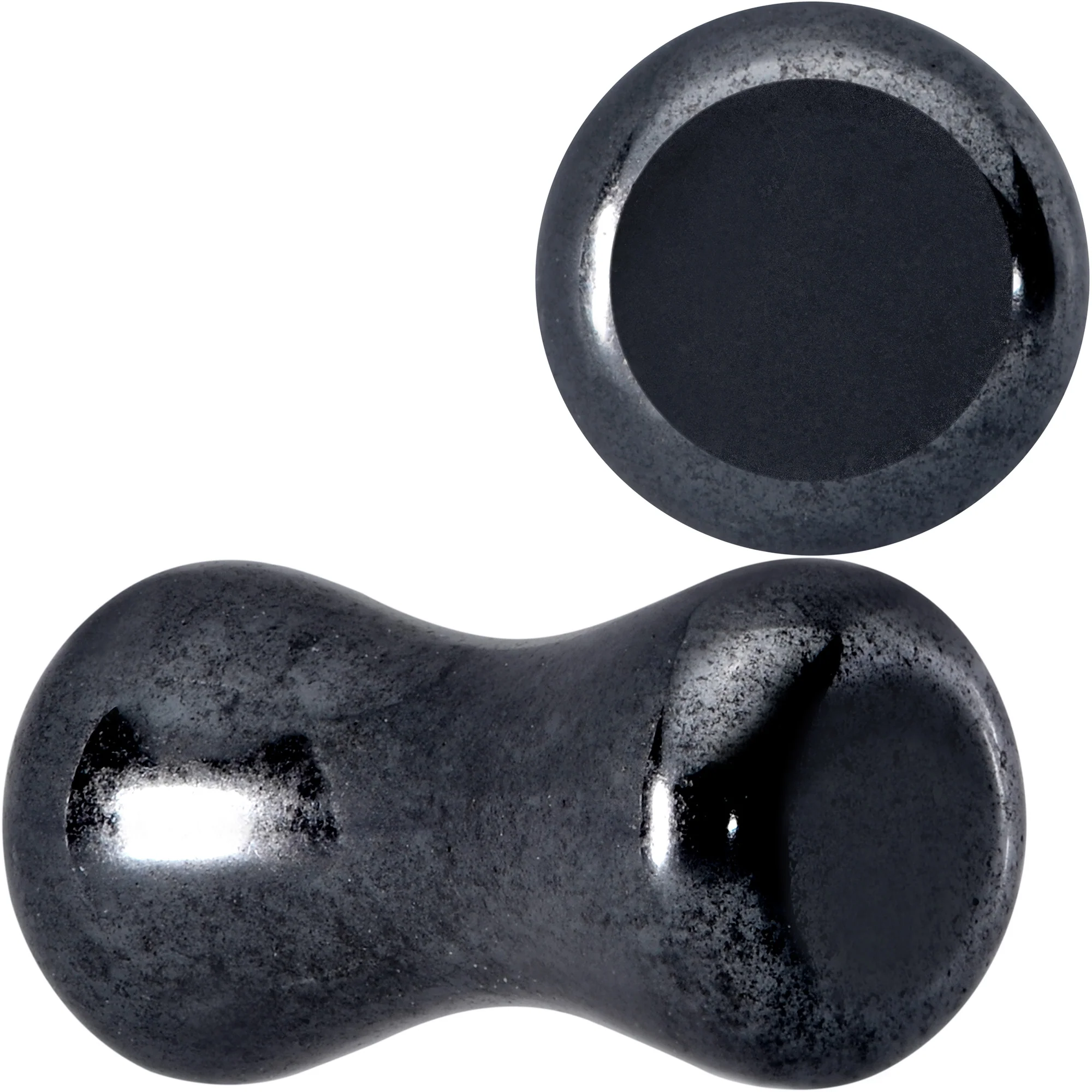 Natural Black Hematite Stone Saddle Plug Set - Image 8