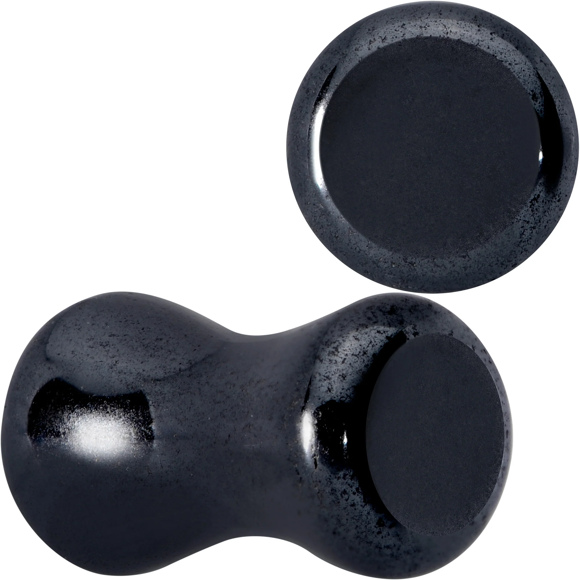Natural Black Hematite Stone Saddle Plug Set - Image 9
