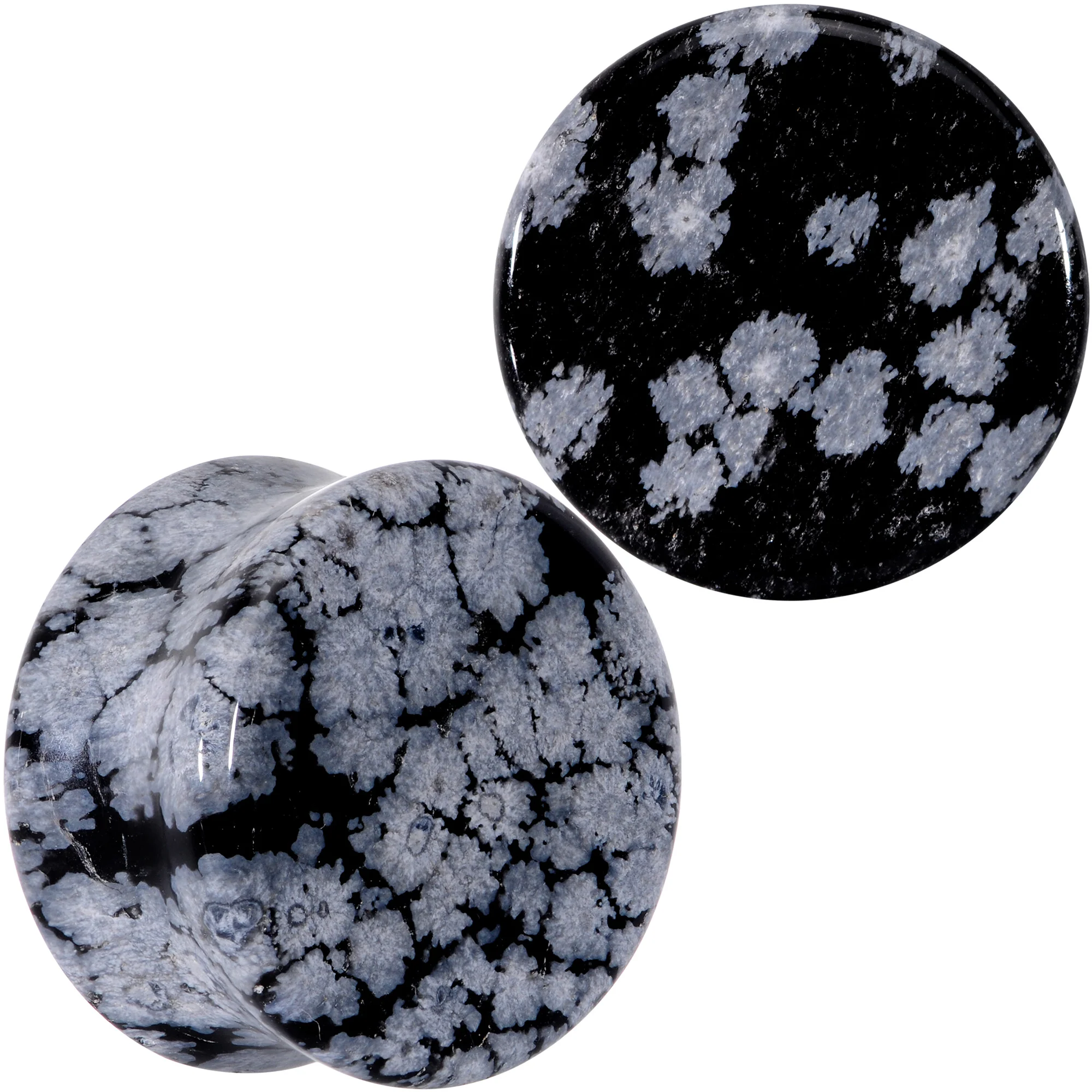 Natural Black White Snowflake Obsidian Saddle Plug Set - Image 10