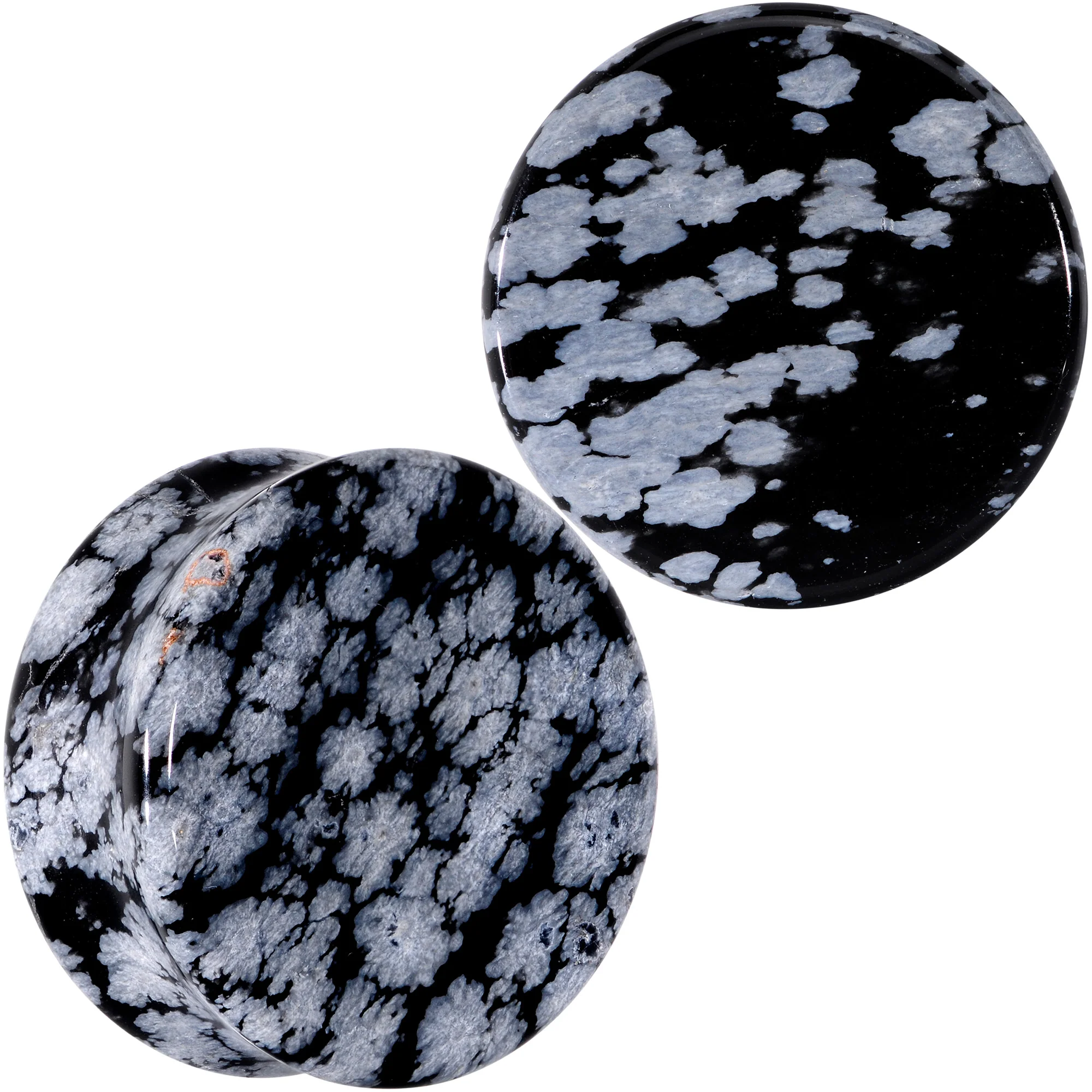 Natural Black White Snowflake Obsidian Saddle Plug Set - Image 12