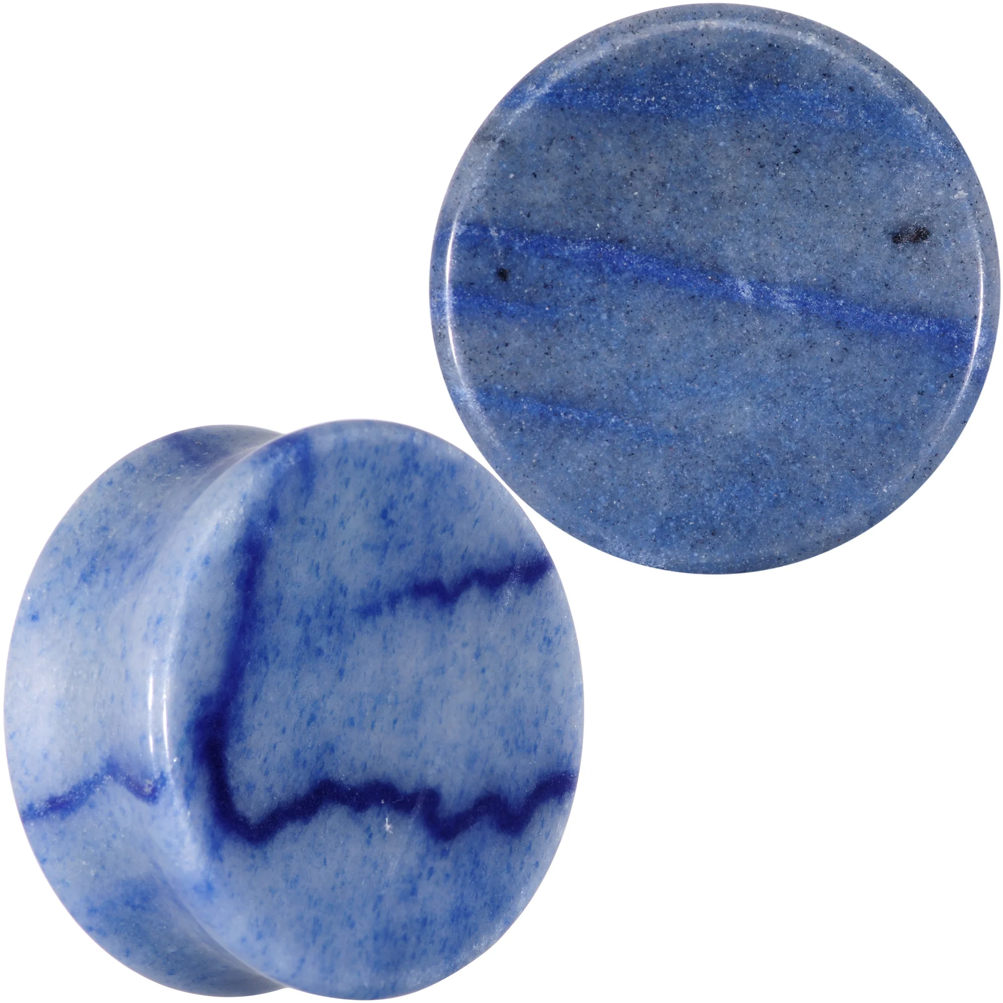 Natural Blue Aventurine Stone Saddle Plug Set - Image 2