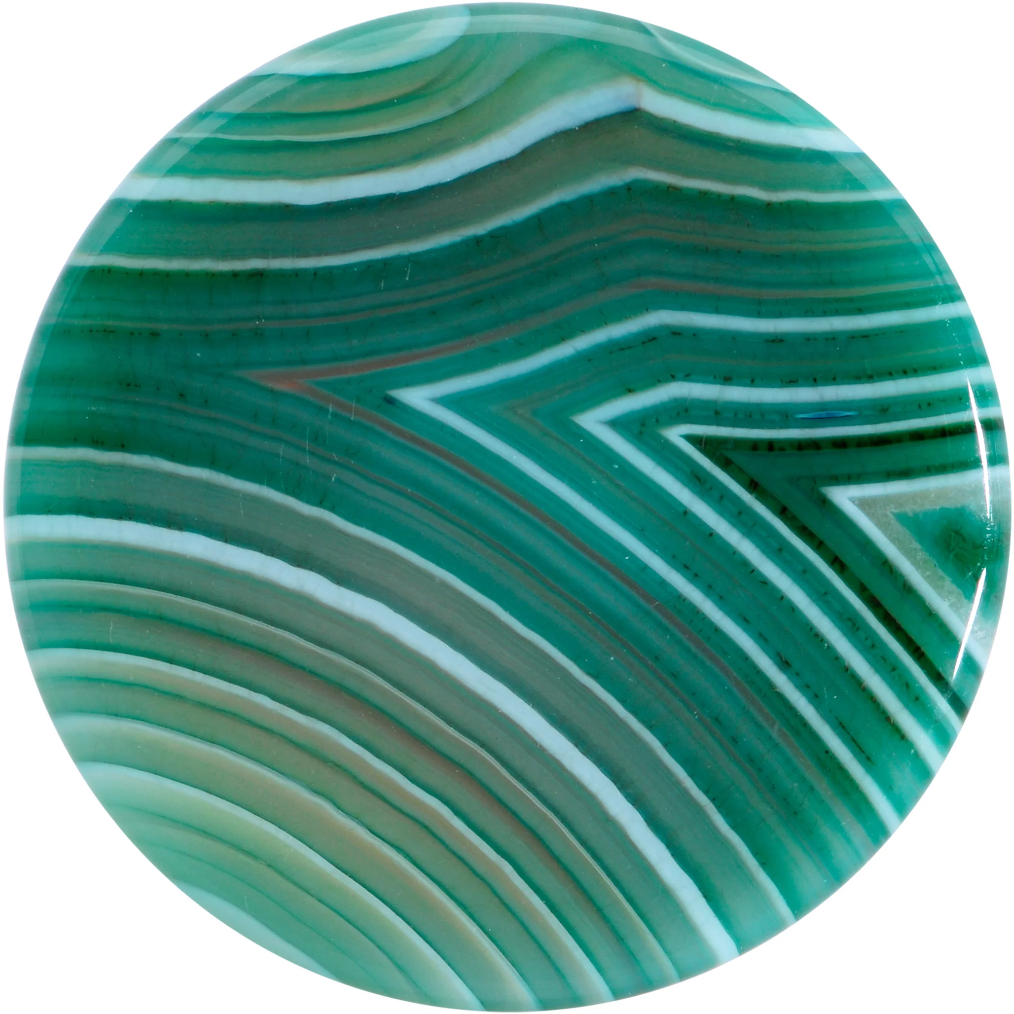 Natural Green Line Agate Stone Saddle Plug Set - Image 4