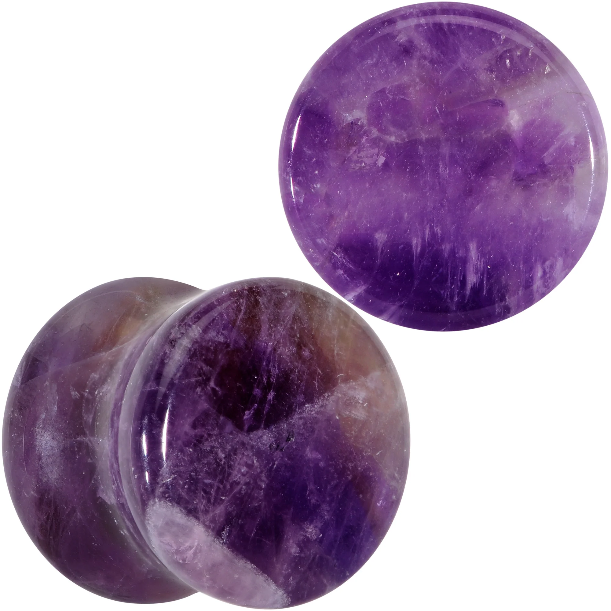 Natural Purple Amethyst Stone Saddle Plug Set - Image 7